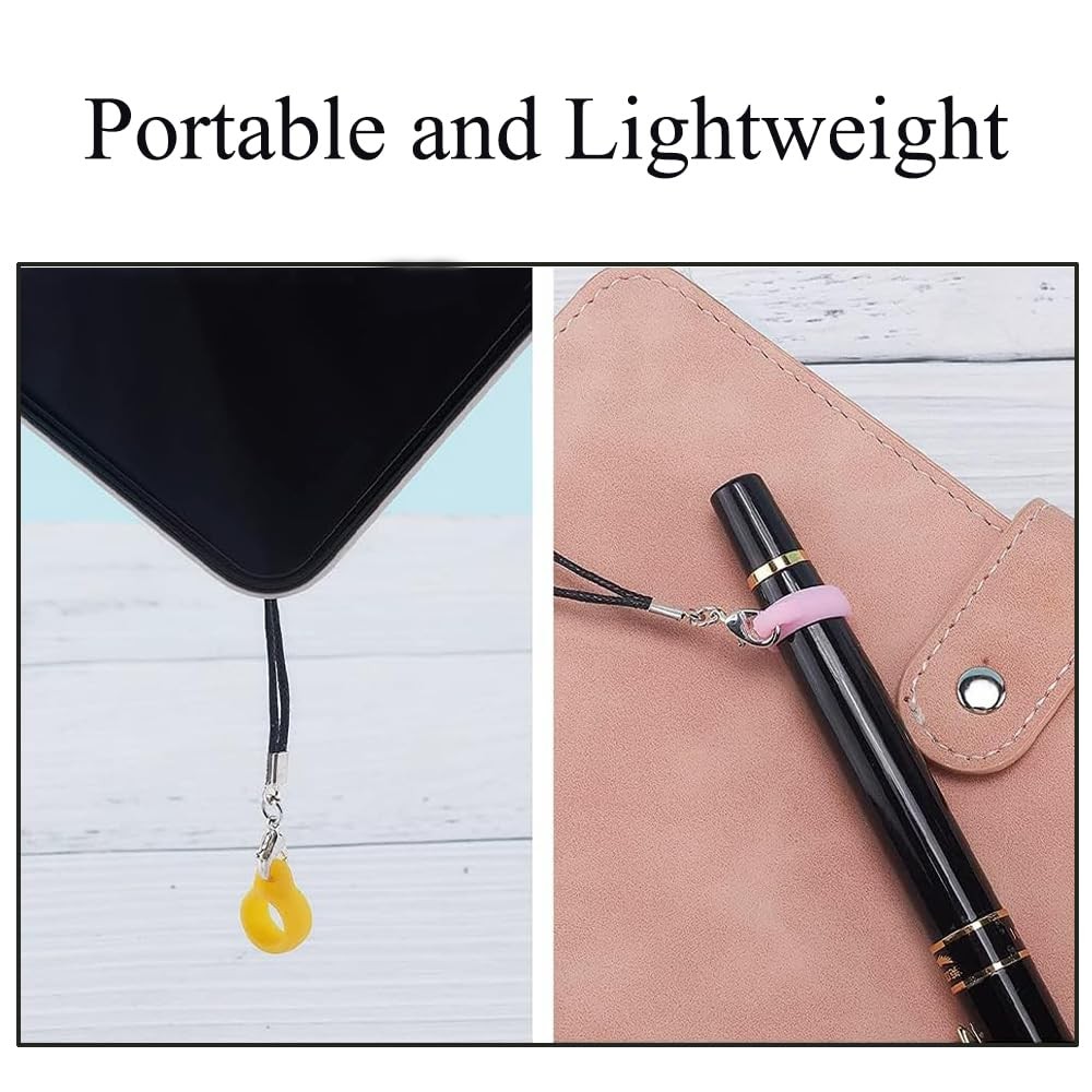 60 Pieces Anti-Lost Silicone Rubber Rings, Pen Holder for Lanyard, Necklace L…