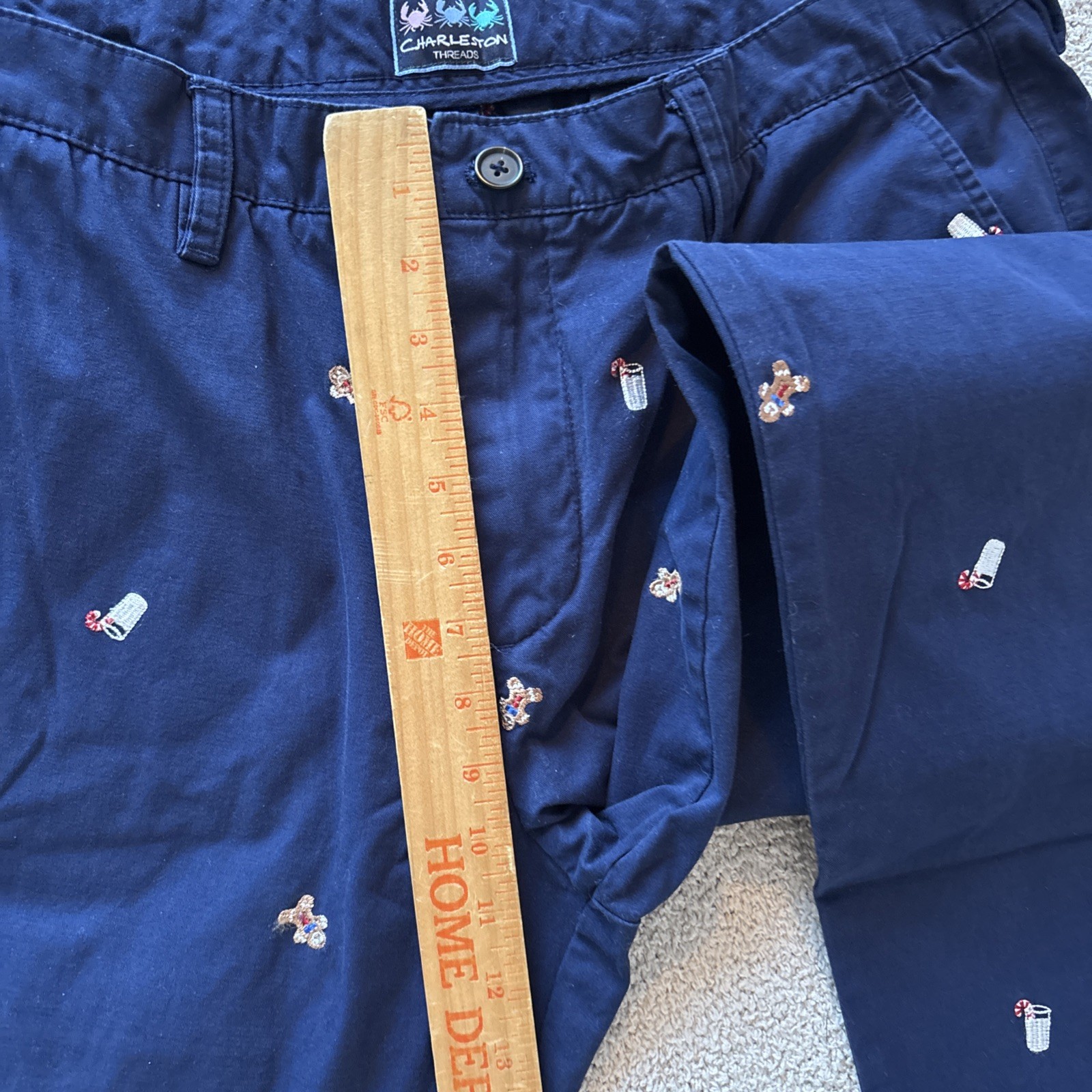 Charleston Threads Cookies Milk Pants 35×29 Navy Embroidery Gingerbread Ivy Prep