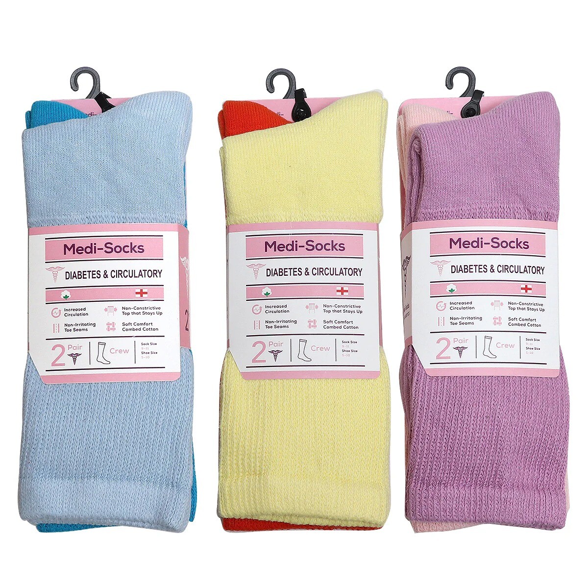 60 Pairs Wholesale Lots Women’s Diabetic Crew Socks Circulatory Cushion Cotton