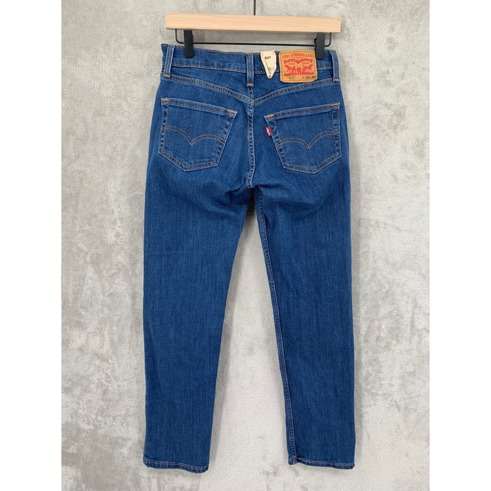 Levis 511 Jeans Mens 28×30 Blue Slim Fit Straight Medium Wash Denim Pants