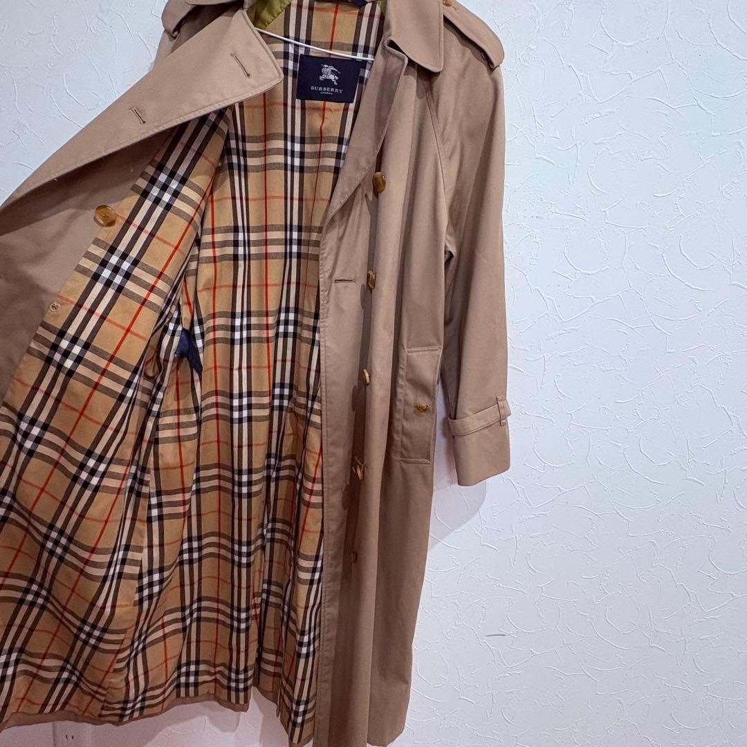Made in England Burberry London Nova Check Long Trench UK8 All Over Pattern