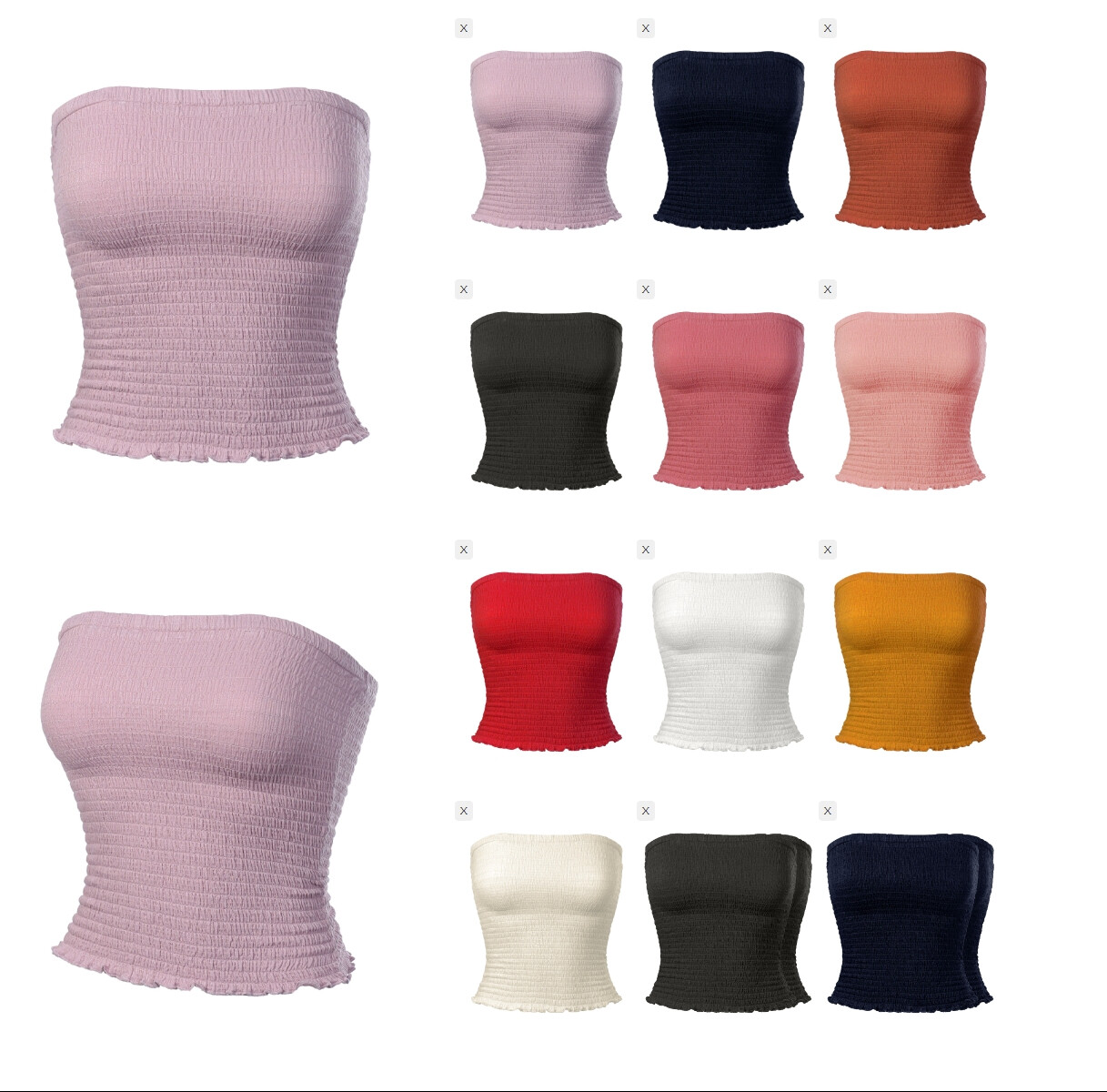 MixMatchy Sexy Strapless Smocked Summer Tube Top
