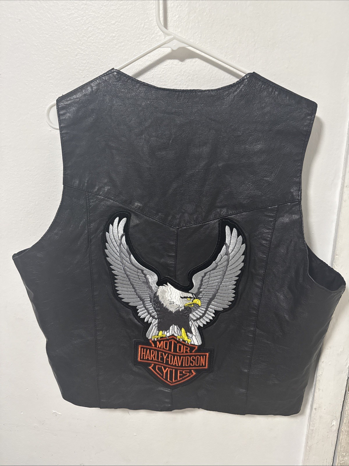 Vintage Steer Brand Leather Vest Men’s XXL Black Made In USA Motorcycle Western