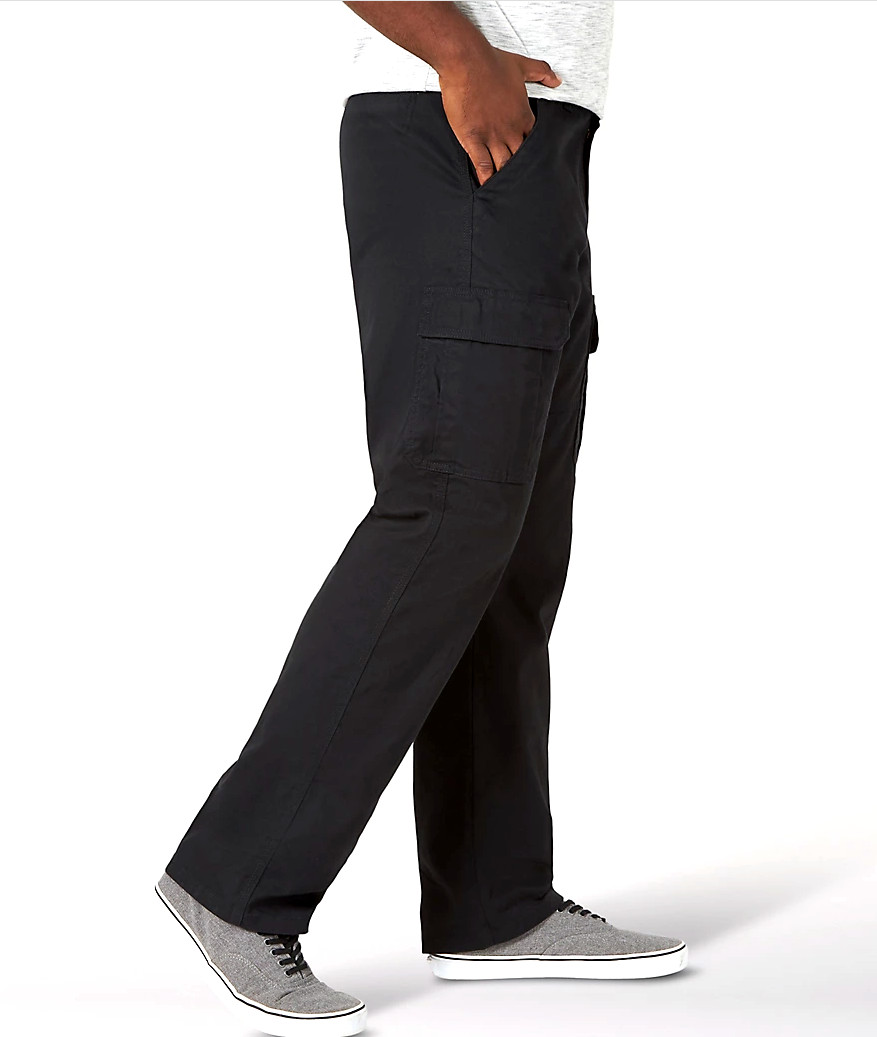 Men’s Wrangler Cargo Pants w/ Stretch Black Relaxed Fit Tech Pocket CHOOSE SIZE