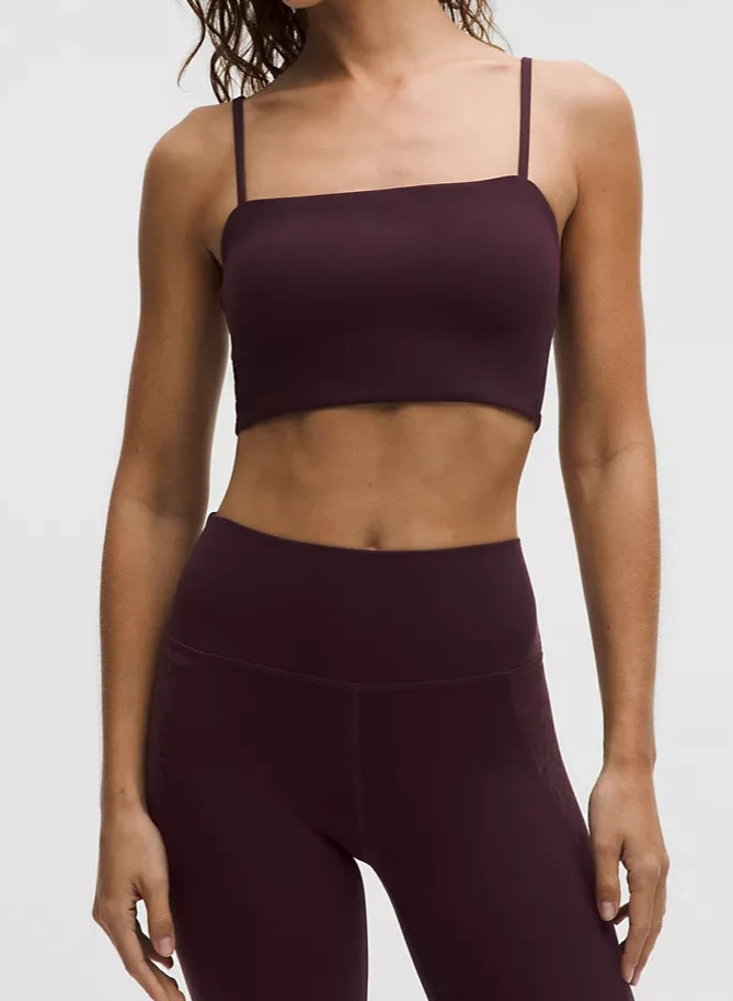 LULULEMON NULU PAISLEY LACE-BACK YOGA BRA~BLACK PLUM~XXS~XS~S~M~L~XL~NWT