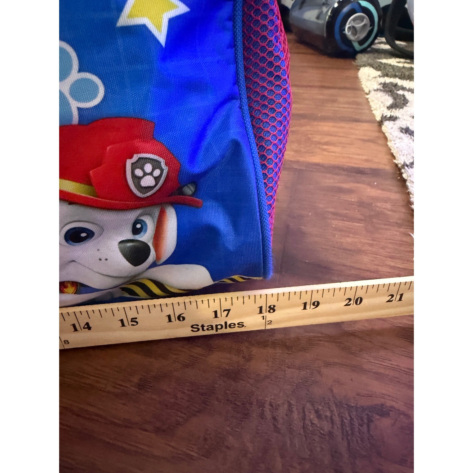 Paw Patrol Duffel Bag Kids Blue Red Excellent Graphic Travel Shoulder Strap
