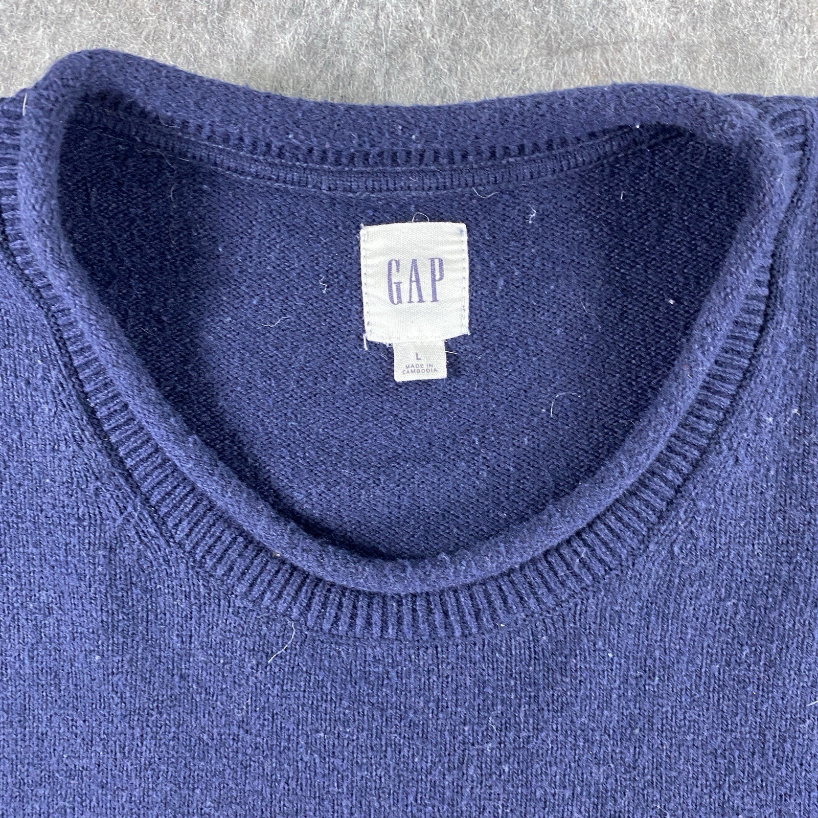 GAP Roll Neck Fair Isle Sweater Men’s Large Blue Nordic Y2K Cotton