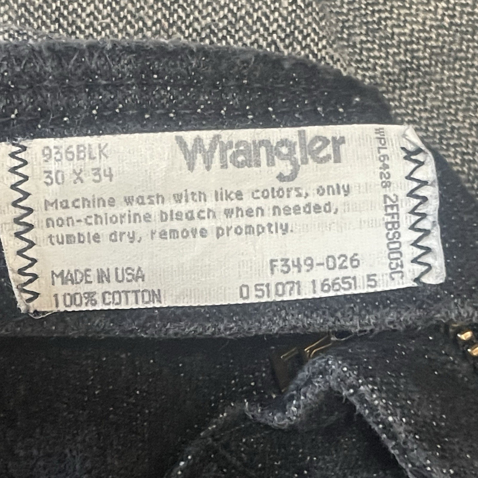 Vintage 90s USA Wrangler 936BLK Cowboy Cut Black Jeans Men ACTUAL 30×32 Slim Fit