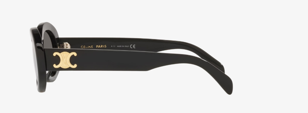 Celine Triomphe CL40194U 01V Shiny Black/Blue Oval Women’s Sunglasses
