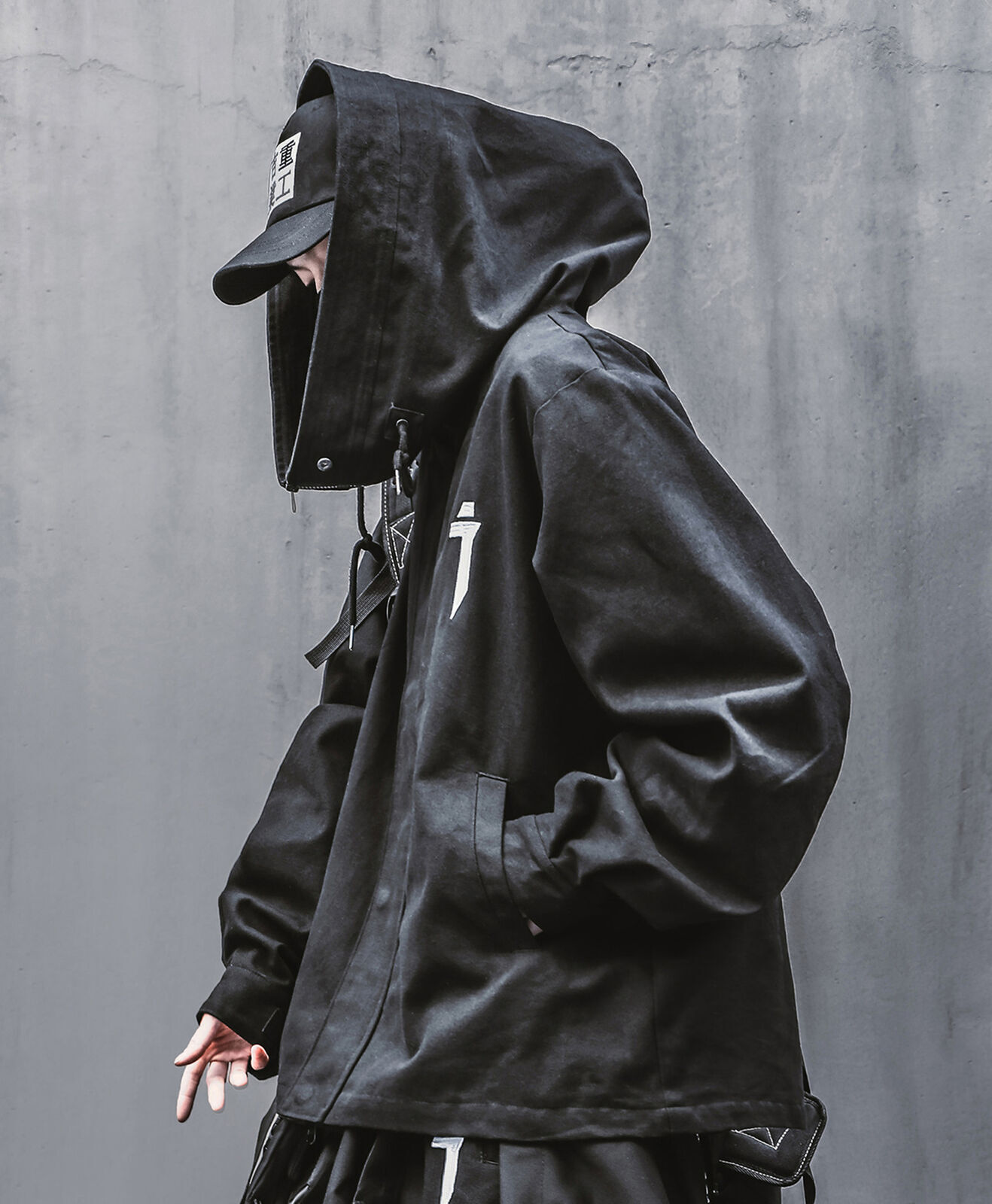 Niepce i-Tech Techwear Jacket Urban Streetwear Asian Hip Hop Funnel Hoodie