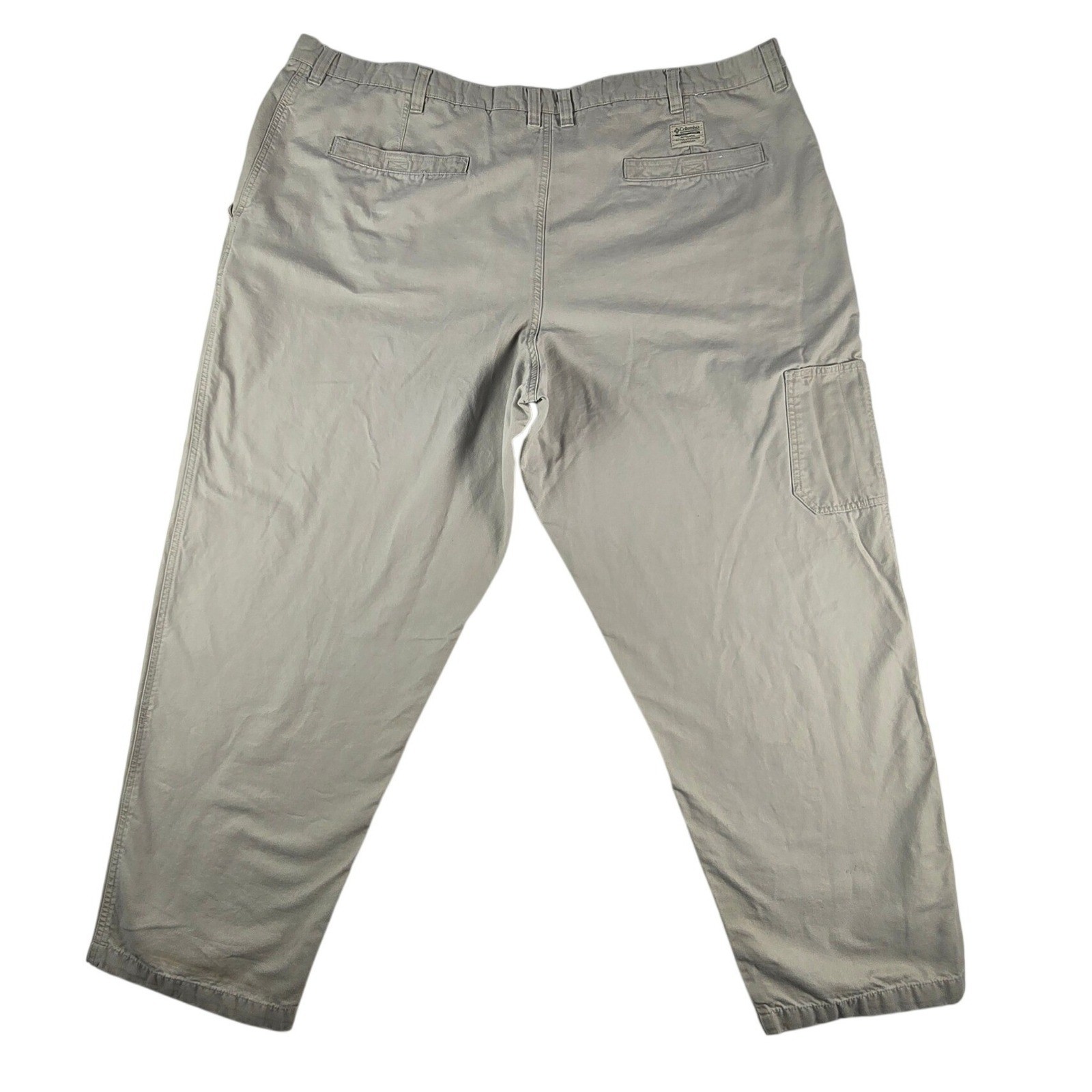 Columbia Roc Pants Casual Utility Trousers Mens 50×32 Tan Cotton Canvas Straight
