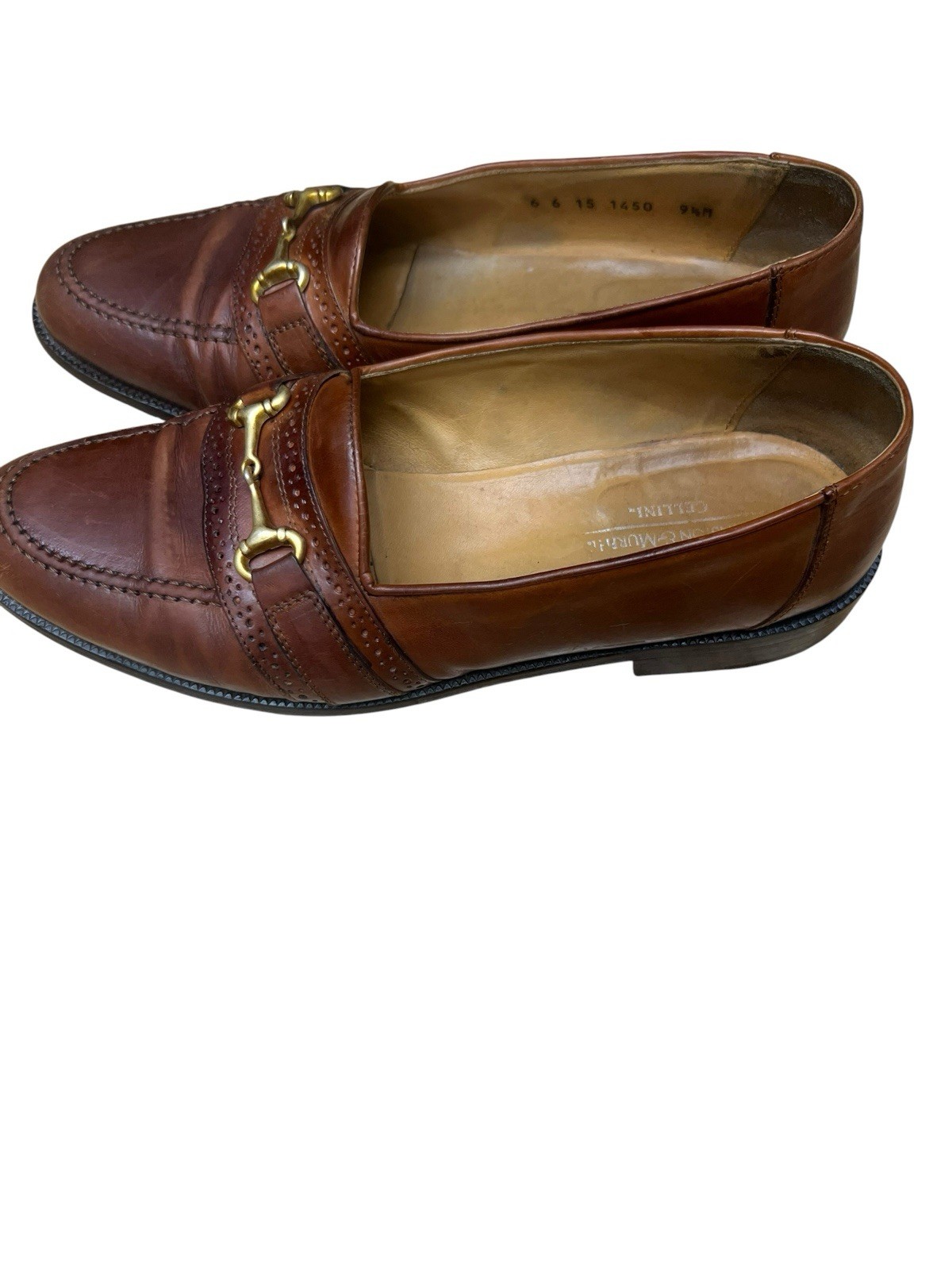 Johnston & Murphy Cellini Mens 9.5 M Tan Brown Leather Bit Loafers Made In Italy
