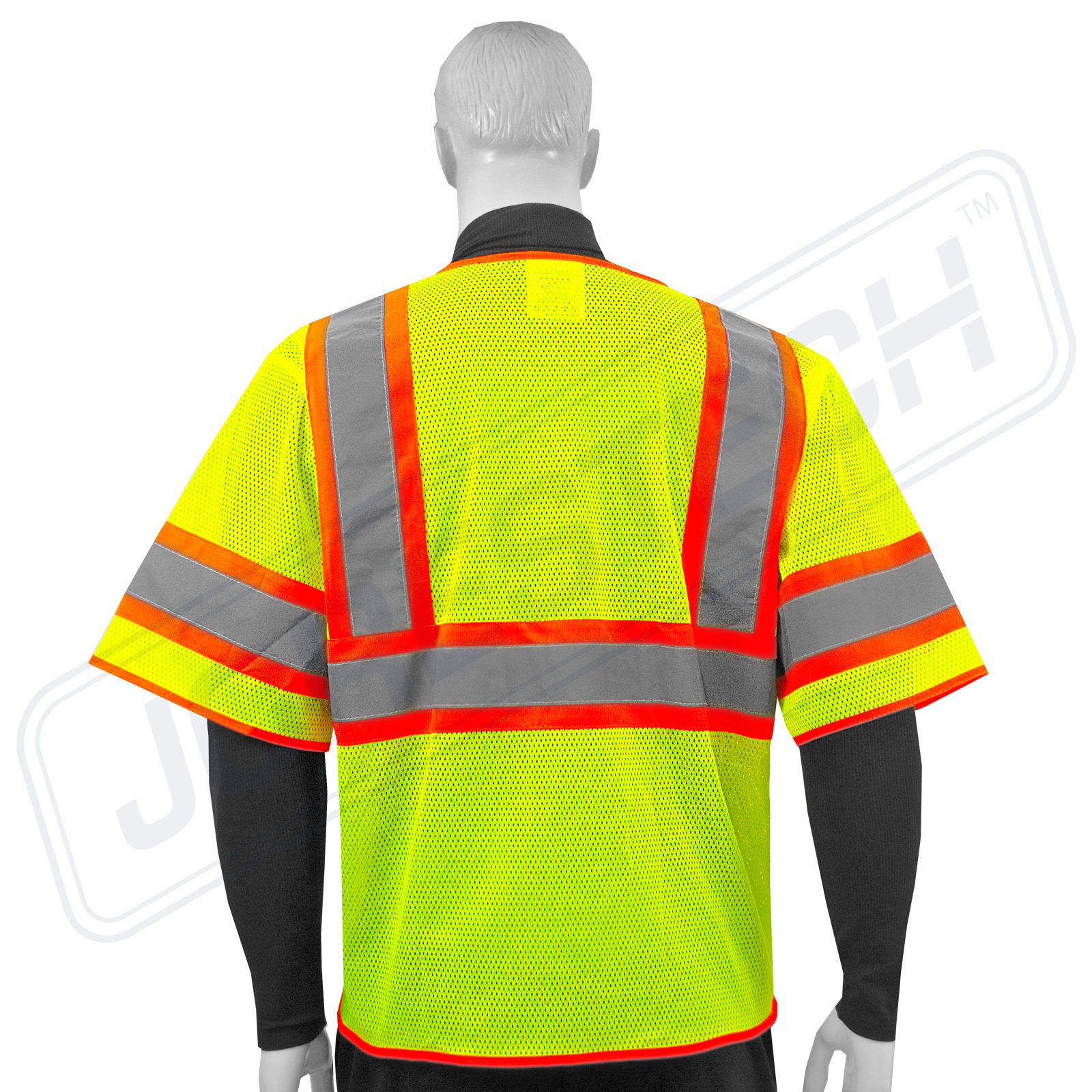 Hi Vis Safety Vest Reflective Sleeved Work ANSI Class 3, Pockets, Jorestech