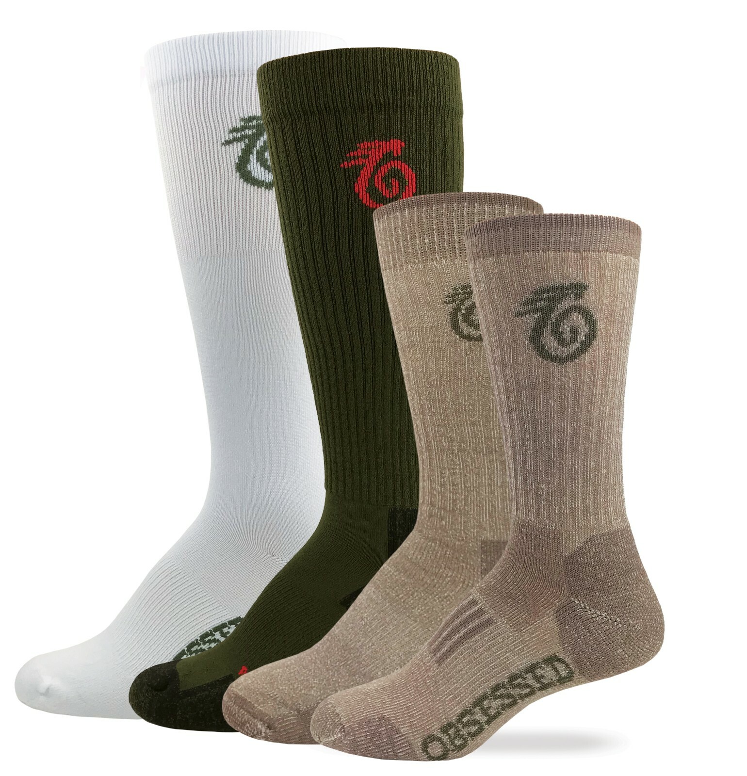 Outdoor Obsession Men’s Merino Wool Insect Shield Liner Socks Variety 4 Pack