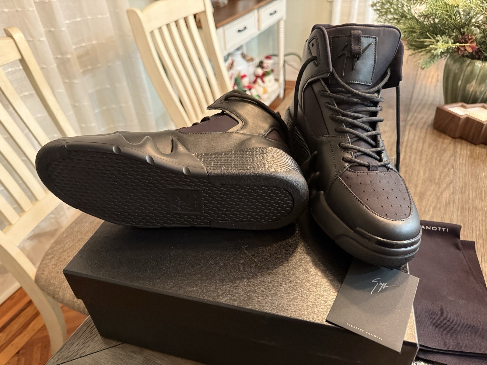 Giuseppe Zanotti Talon High Top Sneakers Nero Black RM00057 Size 43 New