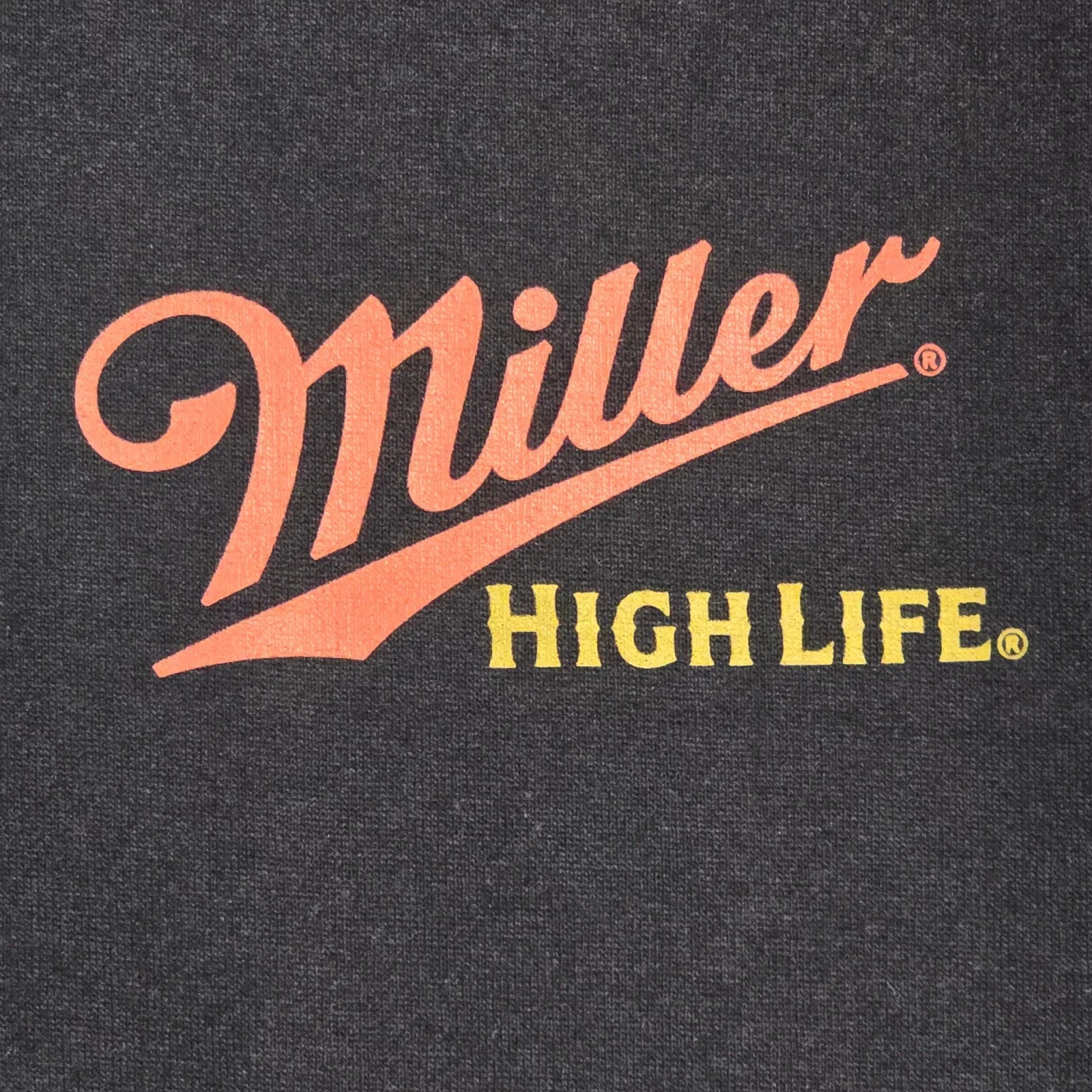 MILLER HIGH LIFE Beer Shirt Mens Large Black Distressed Hunting Casual tee NWT B