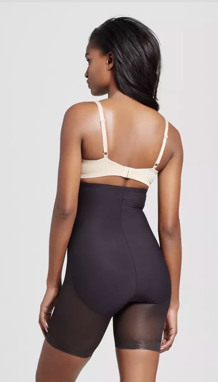 NEW Slimshaper By Miracle Brands Black Highwaist Thigh Slimmer Size Small
