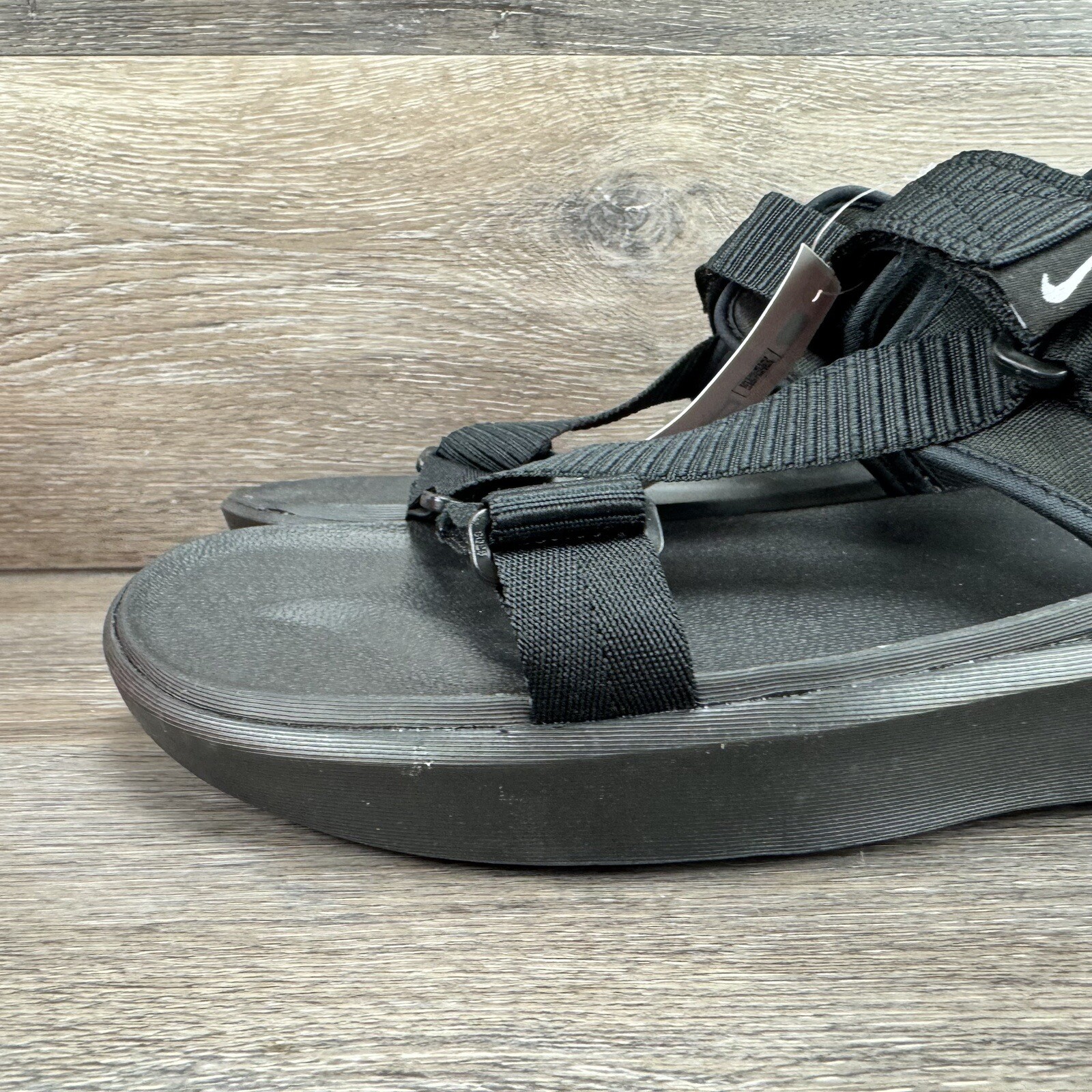 Nike Vista Mens Size 13 Sandals Black White Hook and Loop Strap DJ6606-001