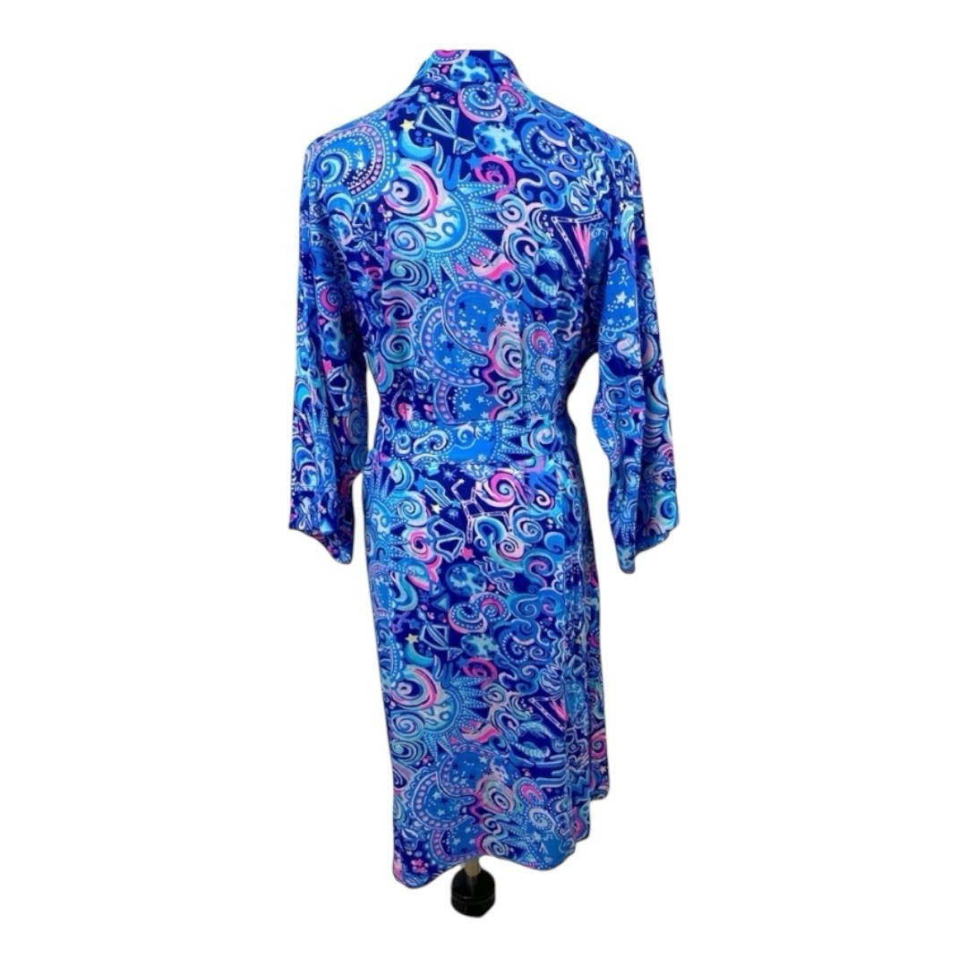Lilly Pulitzer Lina Robe Sz S/M Lapis Lazulu Kosmic Kismet Jersey Knit
