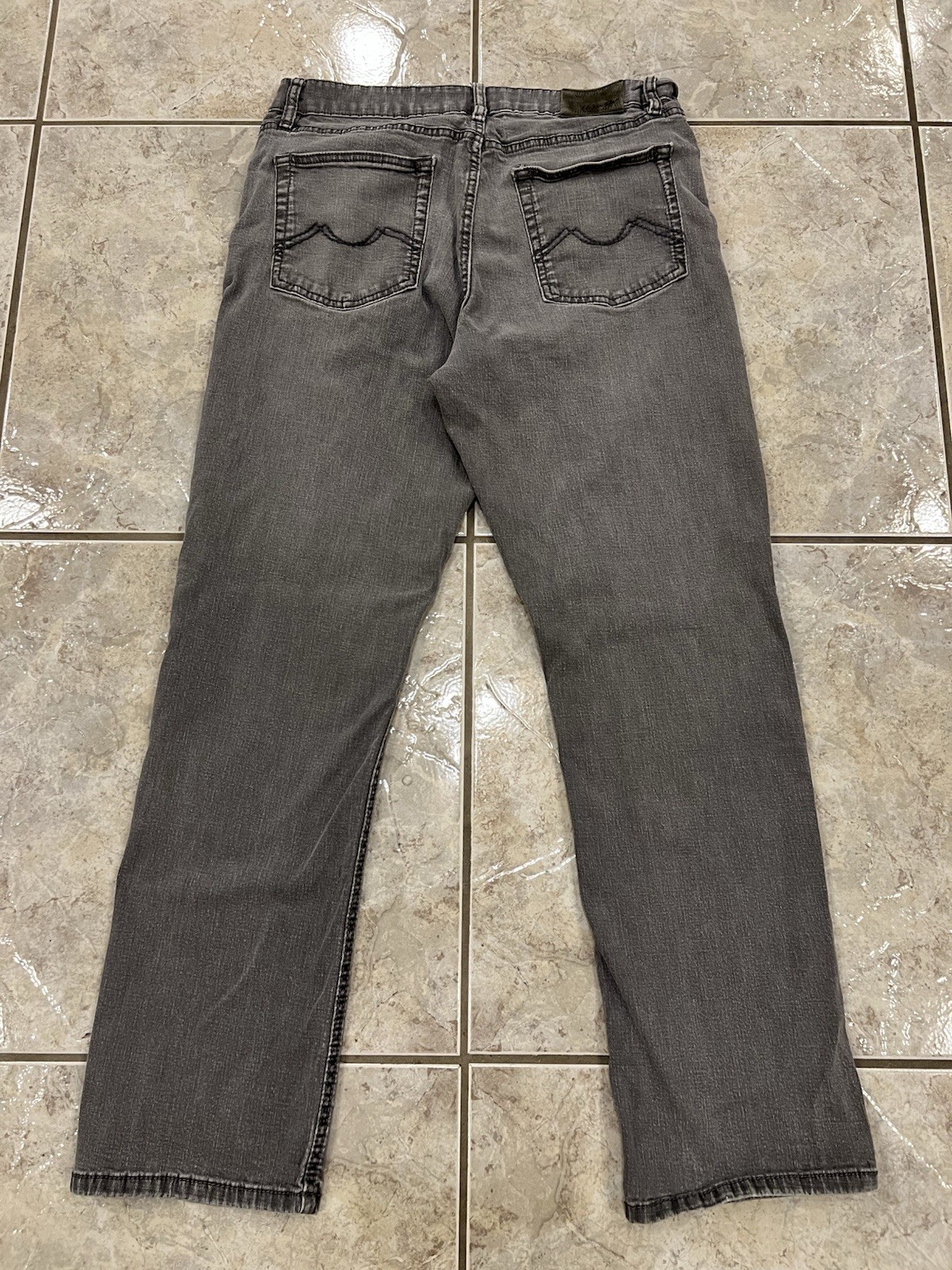 Mens 36X32 URBAN STAR Stretch Denim Gray Jeans Pants Straight Leg 5 Pocket