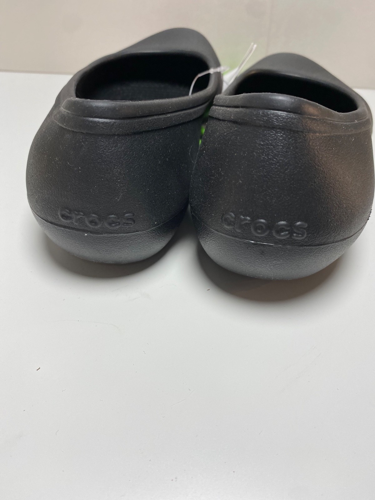 NWT Crocs At Work Slip Resistant Ballet Flats Women 5 Black Rubber Slip On Shoes