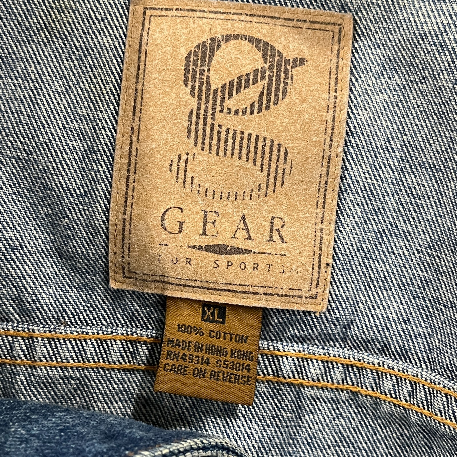 Vintage Denim jacket Gear for Sports XL Embroidered 90s Cowboy Southwestern Y2K