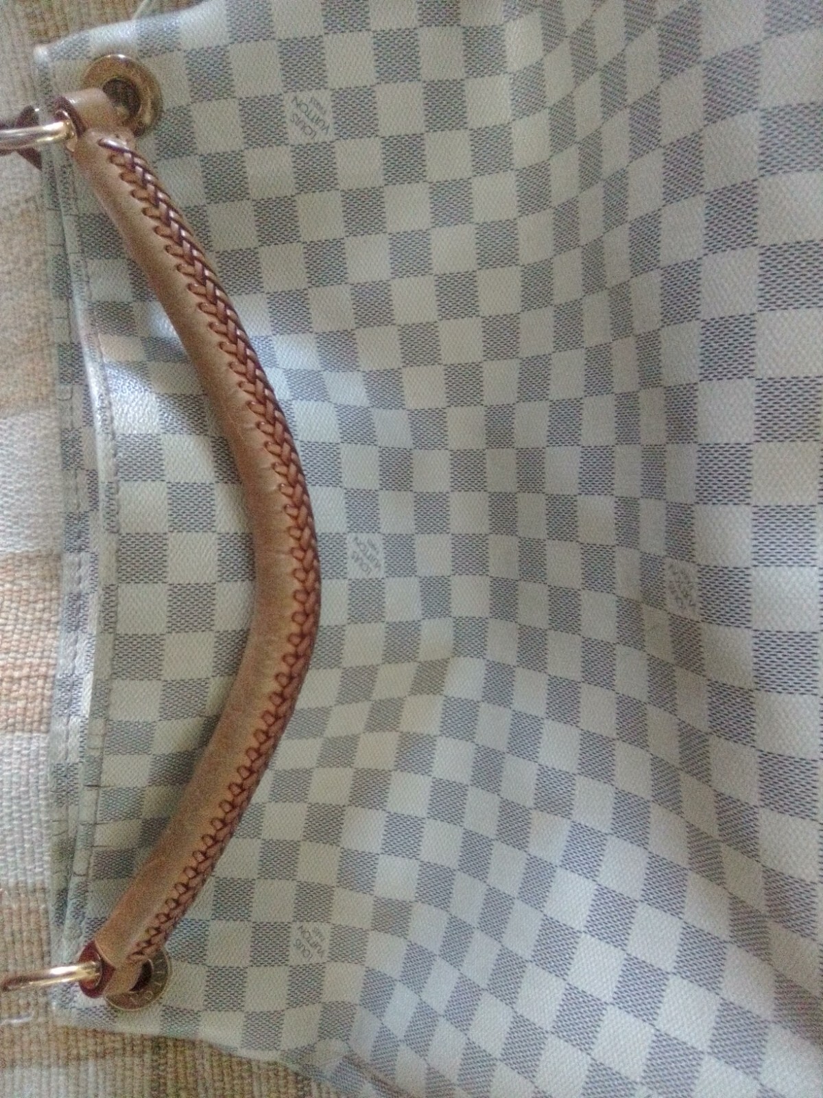 AUTHENTIC LOUIS VUITTON DAMIER AZUR ARTSY MM DUST COVER AUTHENTICATION CARDS