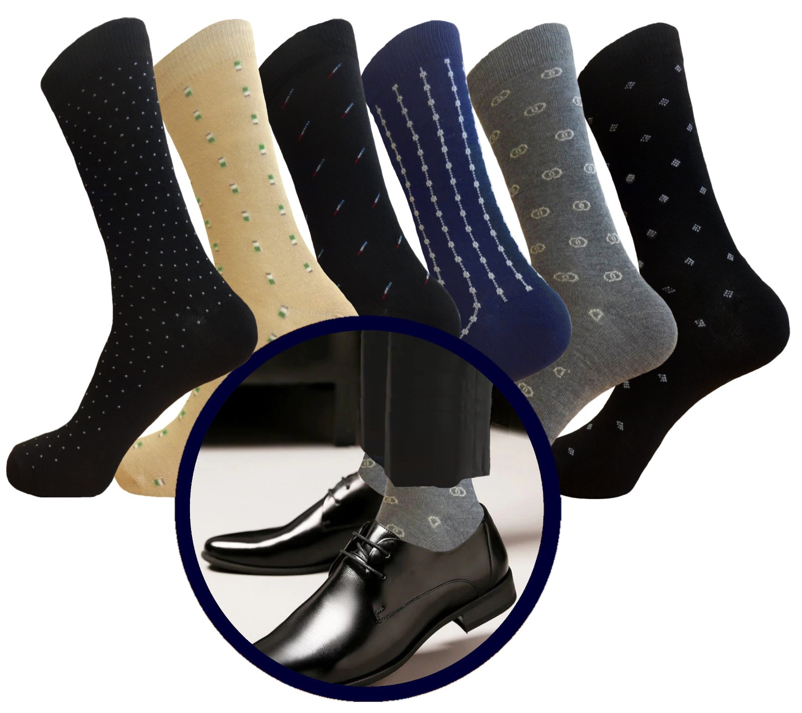 CLASSY DRESS SOCKS MULTI DESIGN FIRST CLASS TRUE TO SIZE COTTON SOCKS 10-13