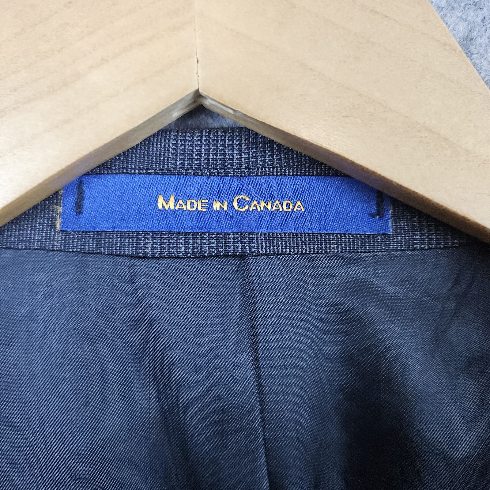 Chaps Ralph Lauren Men’s Blazer Size 44R Dark Gray Windowpane 100% Wool 2-Button