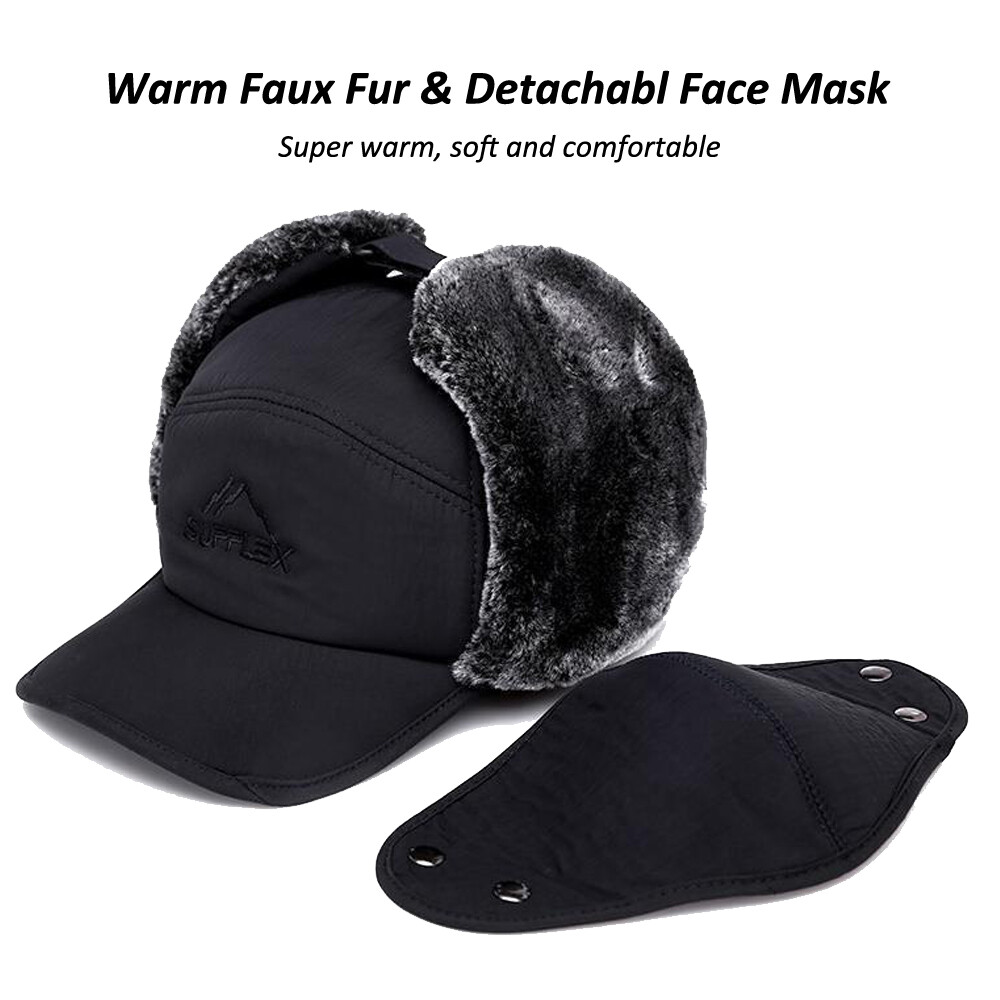 Men Women Winter Ear Flap Trapper Avaitor Warm Hat Ushanka Baseball Cap Thermal