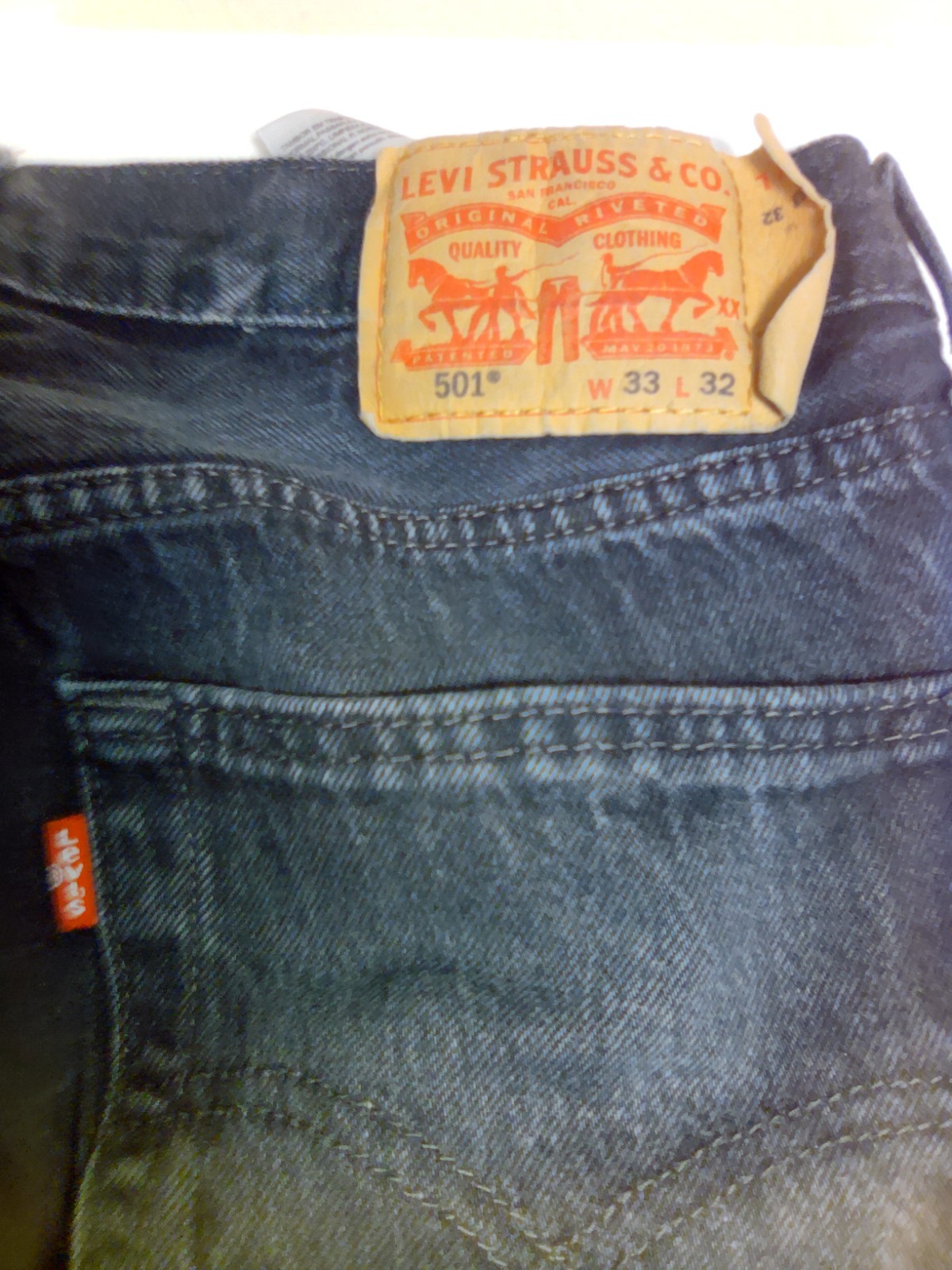 Levi’s 501 Orginal Button Fly Black Jeans Men’s Size W33 L32 501 Black Pre-owned