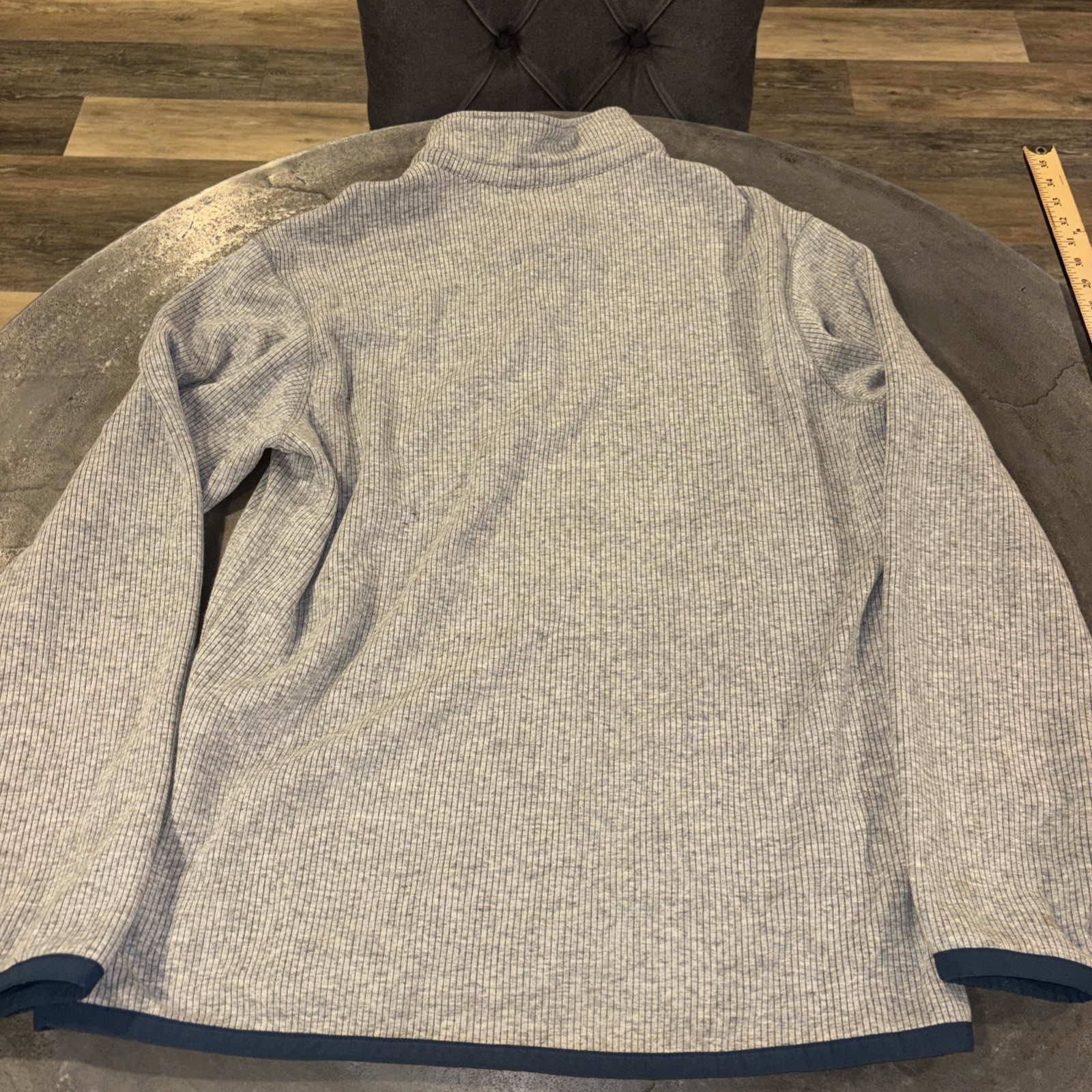 Relwen Rib Pile Quarter 1/4 Zip Snap Sweater Stretch Huckberry Gray XL READ