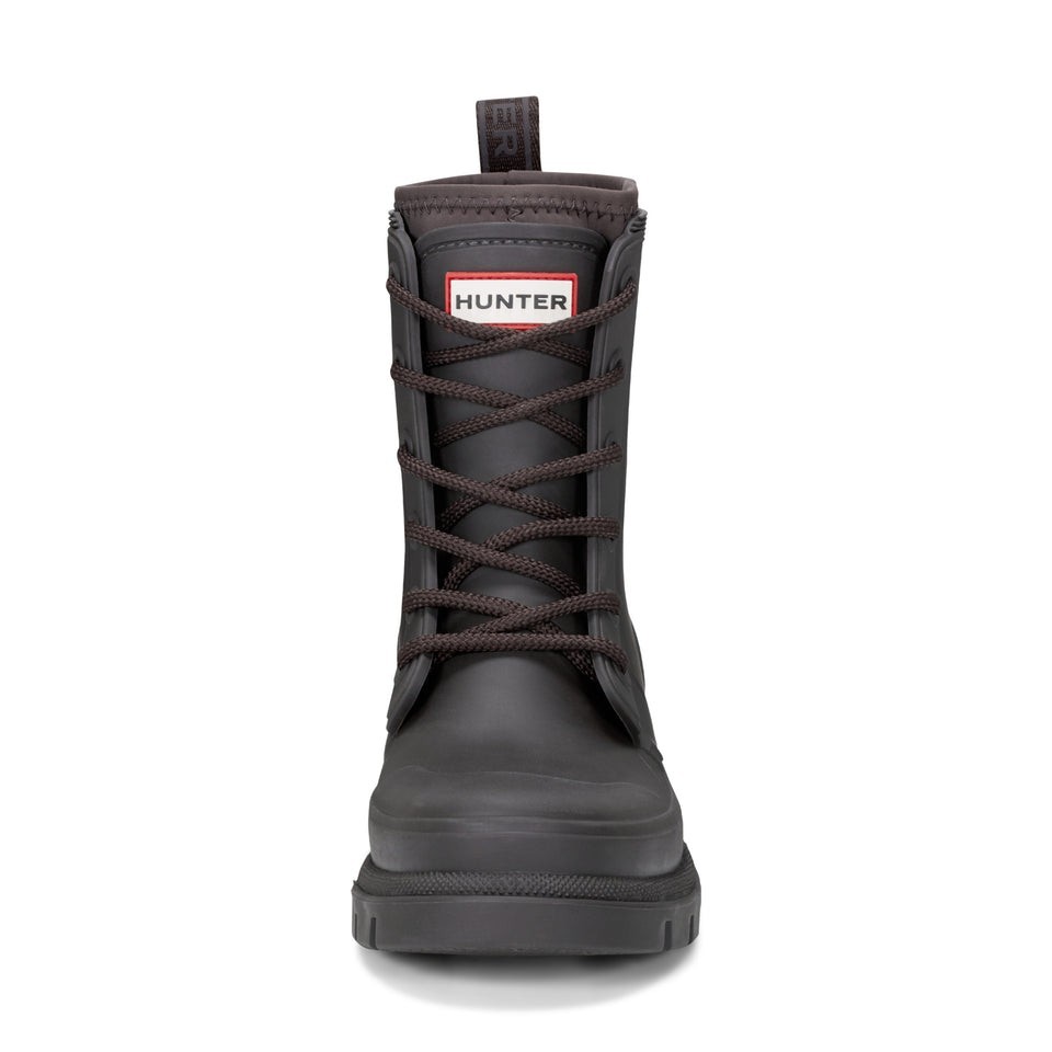 Hunter Diana Waterproof Lace Up Rain Boots Dark Brown Gray Neoprene Women’s 9 M