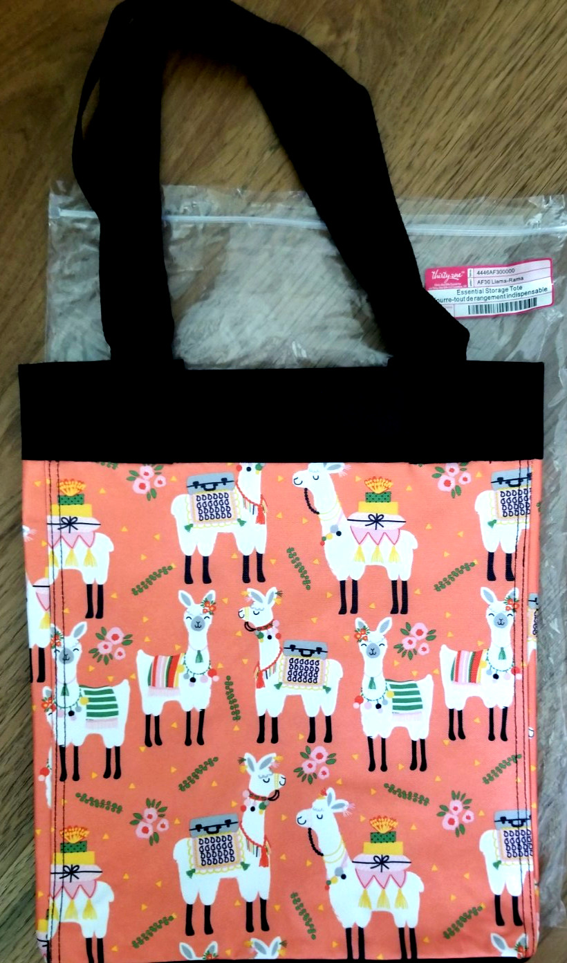 NEW! Thirty One Essential Storage Tote Black Windowpane Plaid Moosin Around 31