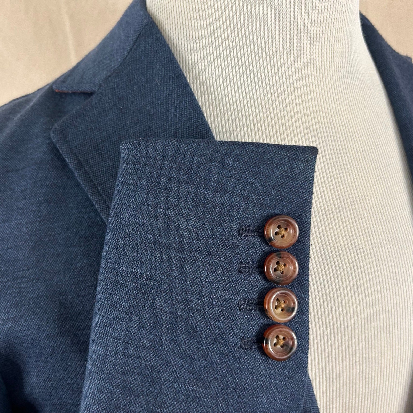 Trunk Club Custom 36R Sport Coat Dark Blue Two Button Vented Trevira Rayon