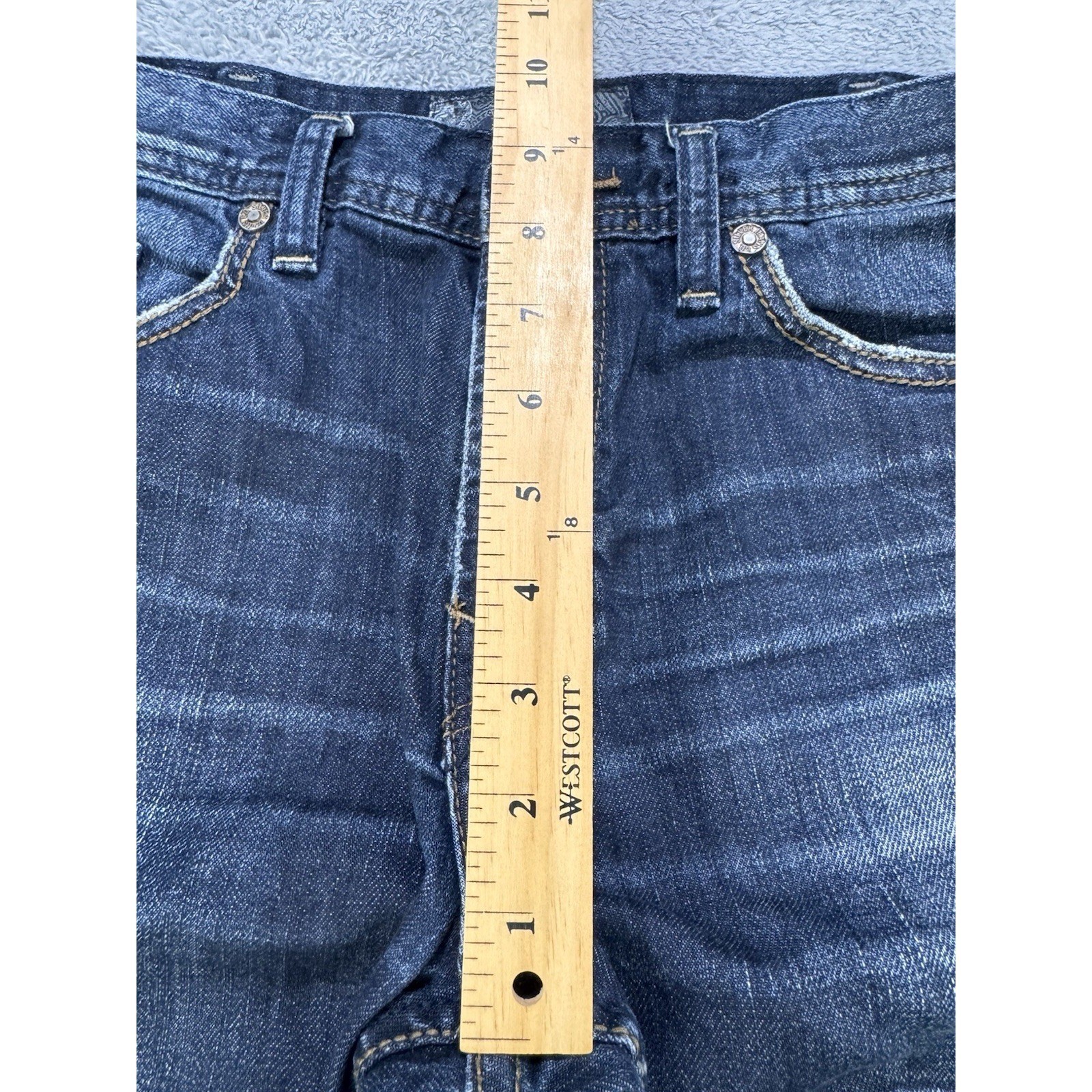 Silver Grayson Selvedge Jeans Men 33×34 Blue Straight Whisker Distress Denim