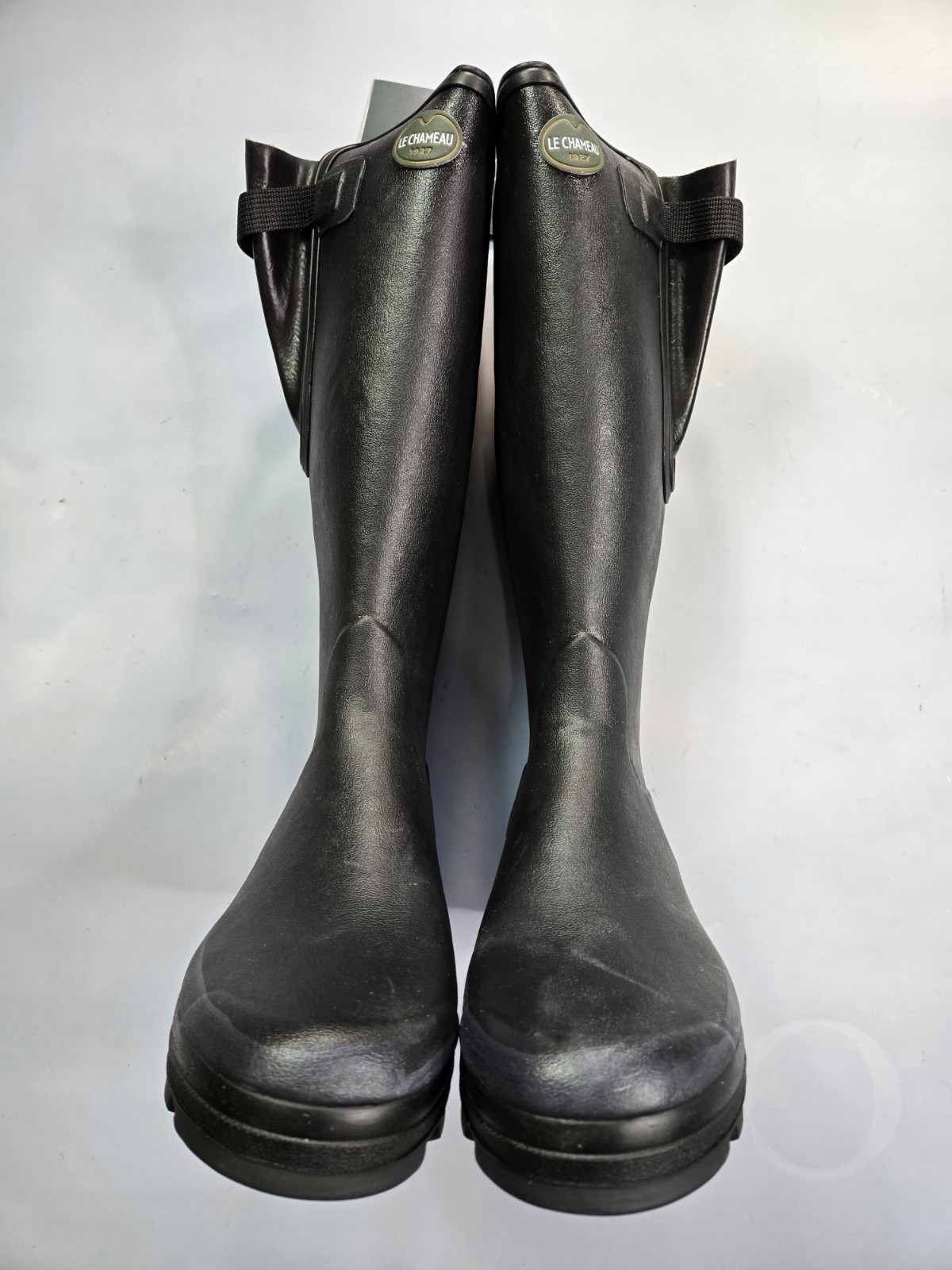 LE CHAMEAU VIERZON LEATHER LINED MEN’S BLACK WELLINGTON BOOTS MADE IN FRANCE