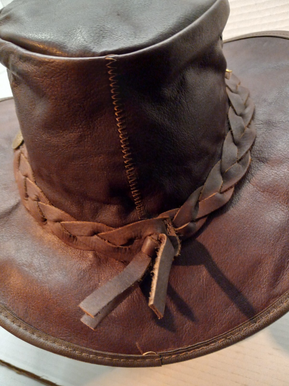 Barmah Aussie Sundowner Kangaroo Leather Waterproof Brown 12 1/2 in x 12 In Hat