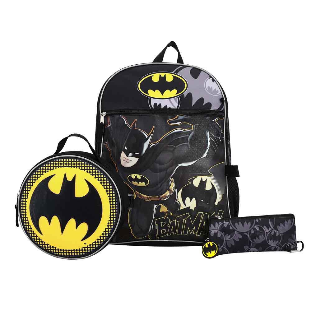 DC Comics Batman 5-Piece Backpack Set for Kids