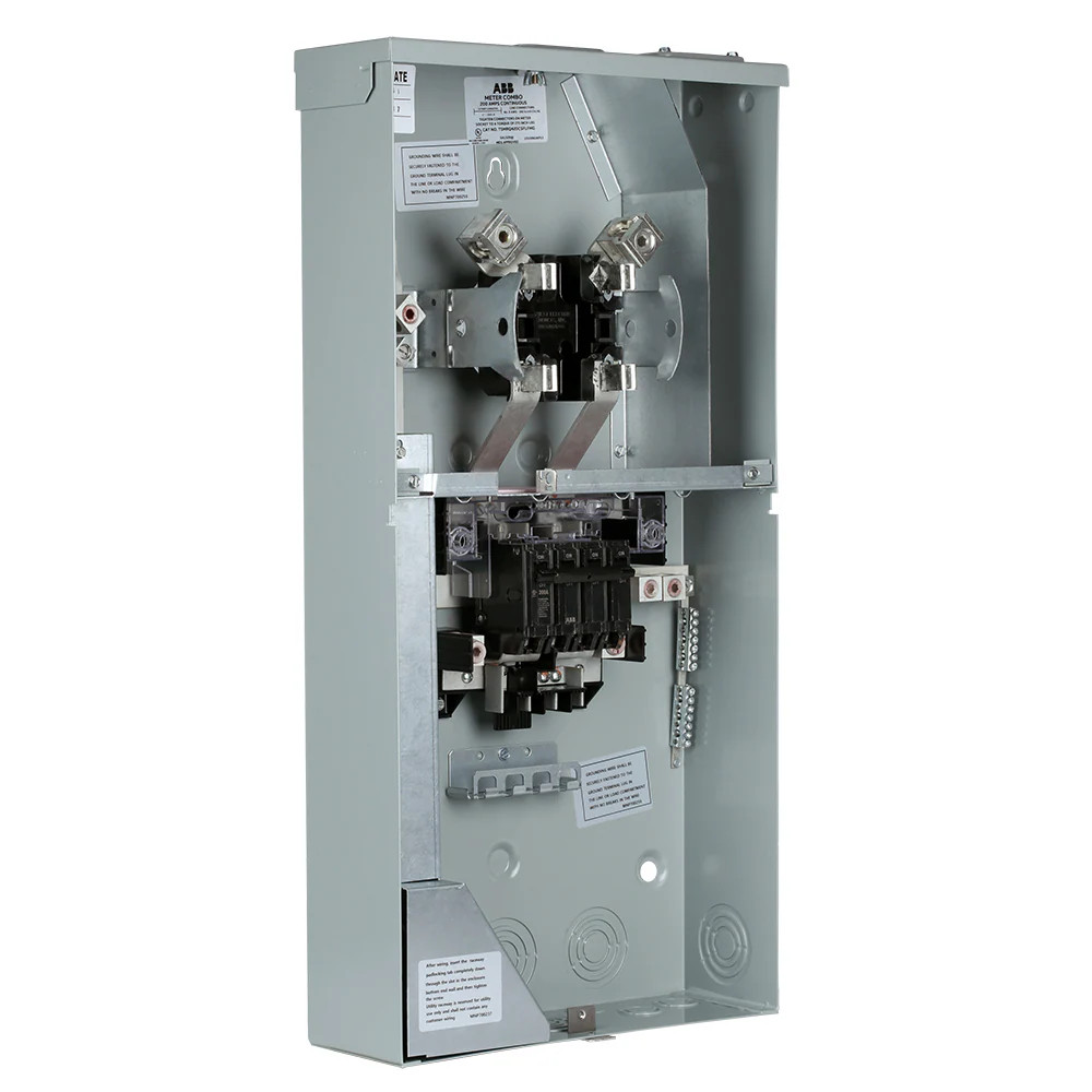 ABB ReliaHome 200 -Amp 4 -Spaces 8 -Circuit Outdoor Main Breaker Meter Com|13601