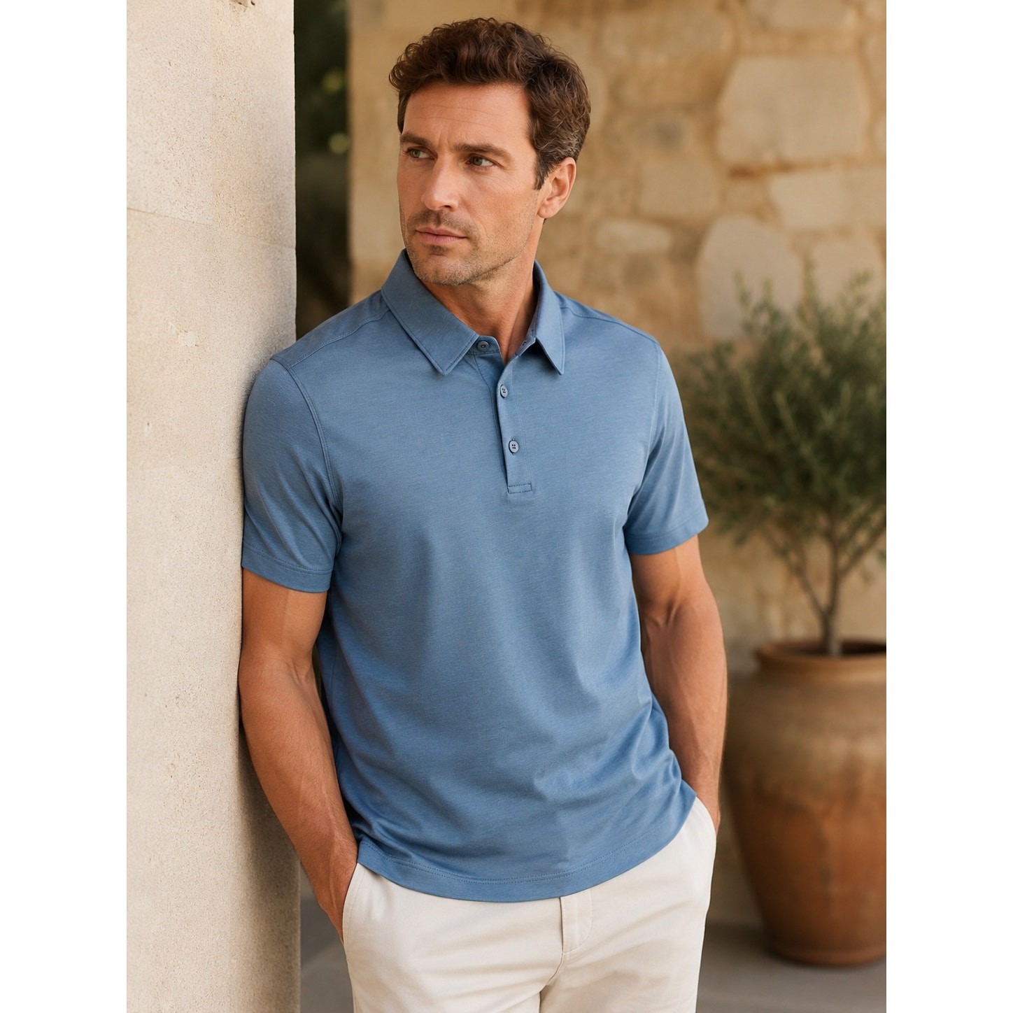Jack Archer Tech Polo in Bering Sea Cotton Nylon NWOT — Size Medium