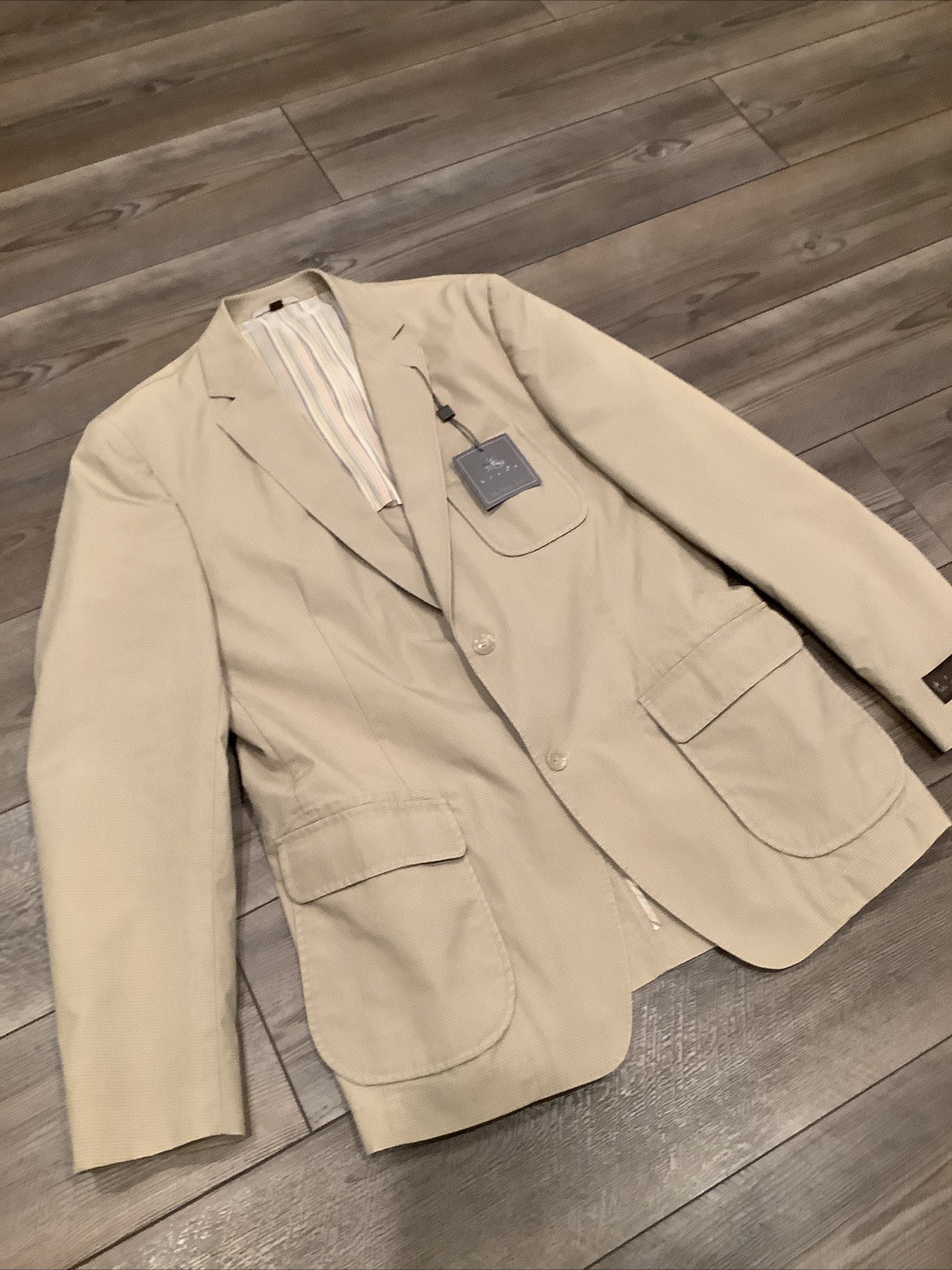 NWT KROON HARRISON Blazer Sport Coat Jacket Size 42 Long Beige Casual NEW