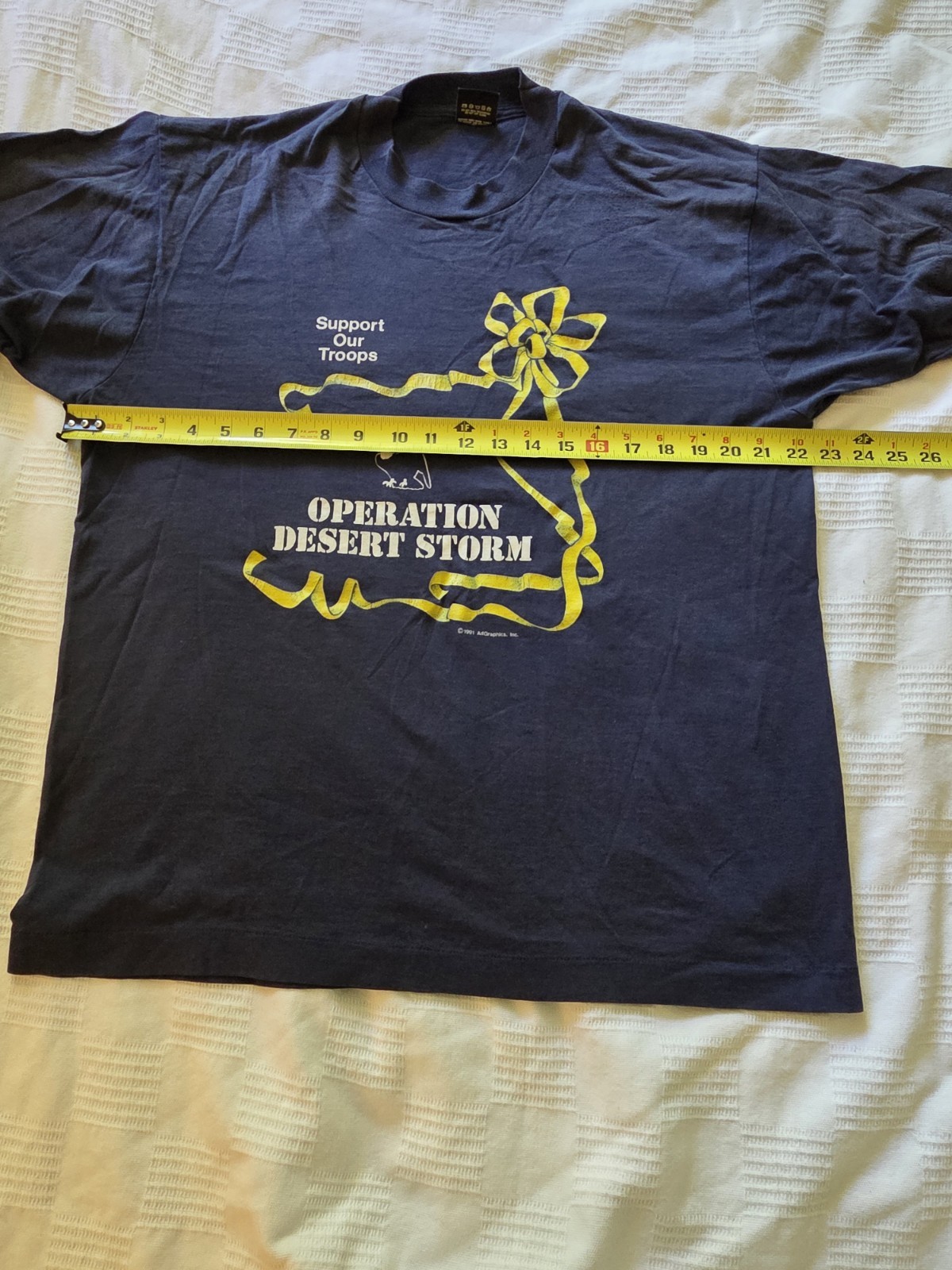 Vtg 91Operation Desert Storm Support Troops Screen Stars Best USA Single Stitch