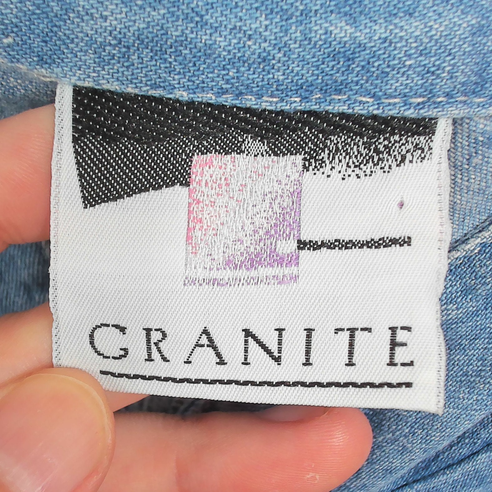 Vintage 80s Granite Denim Drummer Boy Band Jacket Western Concho Buttons Size S