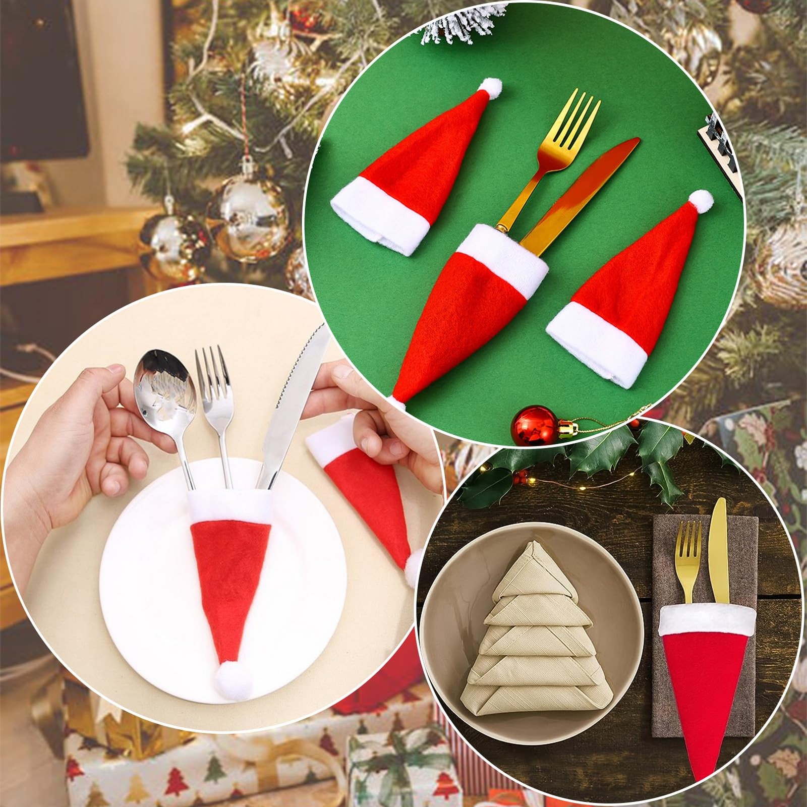 30PCS Santa Hats For Crafts Mini Christmas Hat 2.2×4.7 Inch Party Decor