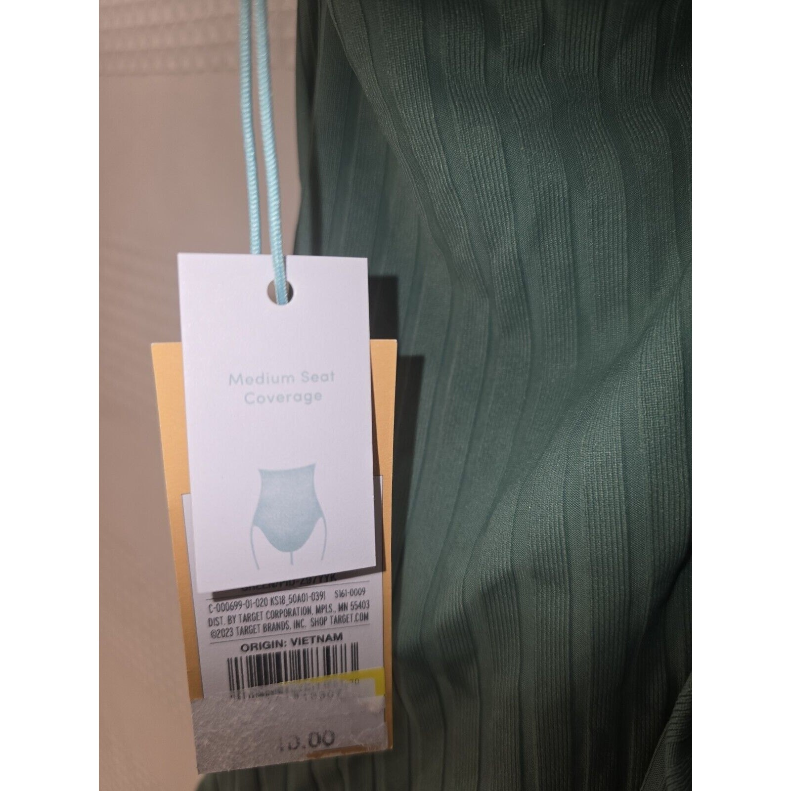 Kona Sol Women’s Large Coverage One Piece Swimsuit Ribbed Swimwear Green 5572