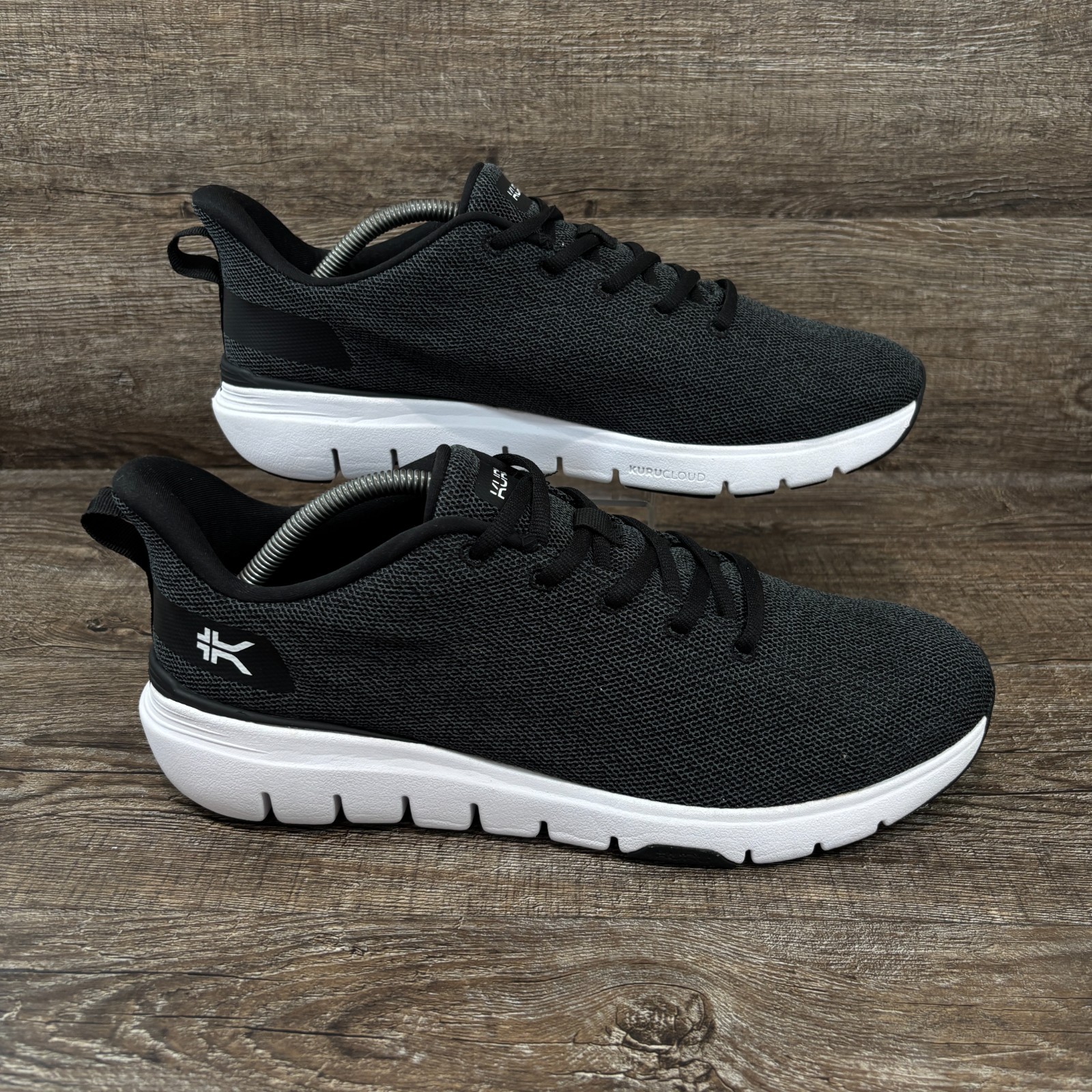 Kuru Flex Via Shoes Men’s 11 M Jet Black Bright White Slip-On Walking Running