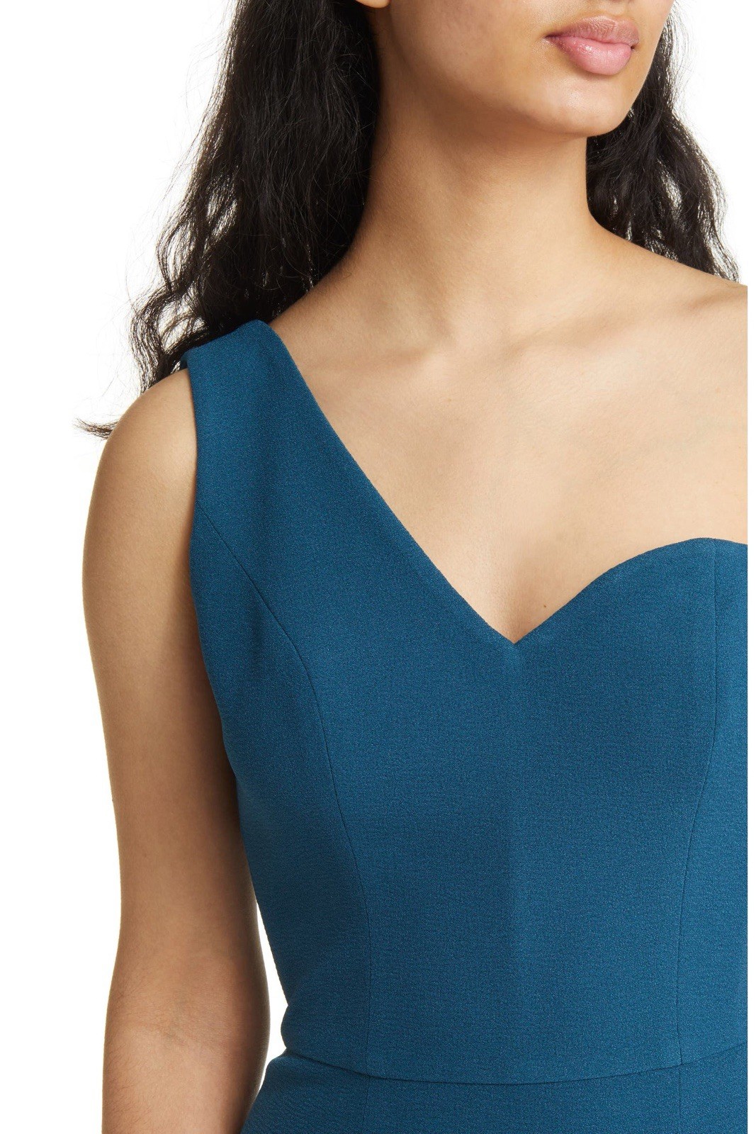 Dress the Population Magnolia One-Shoulder Asymmetric Body-Con Midi Dress | Med