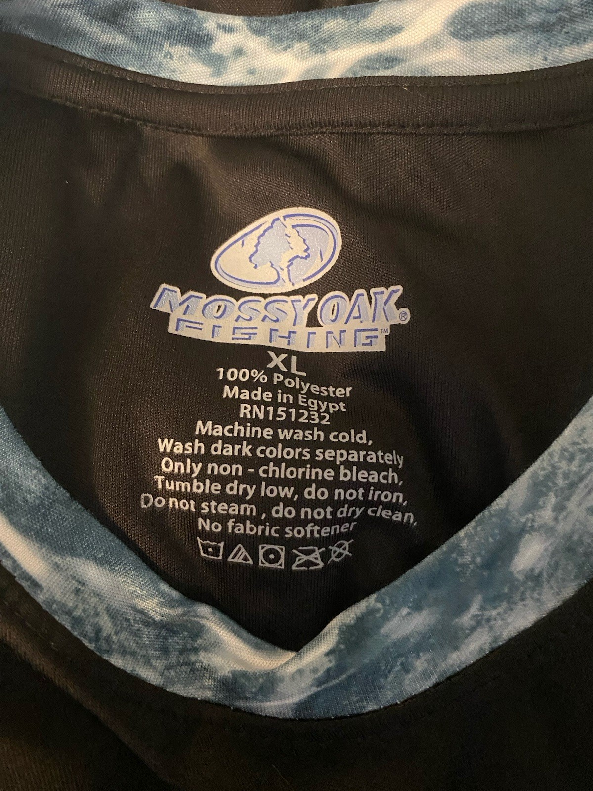 MOSSY OAK Fishing Logo Short Sleeve Rashguard Fishing Shirt Size XL