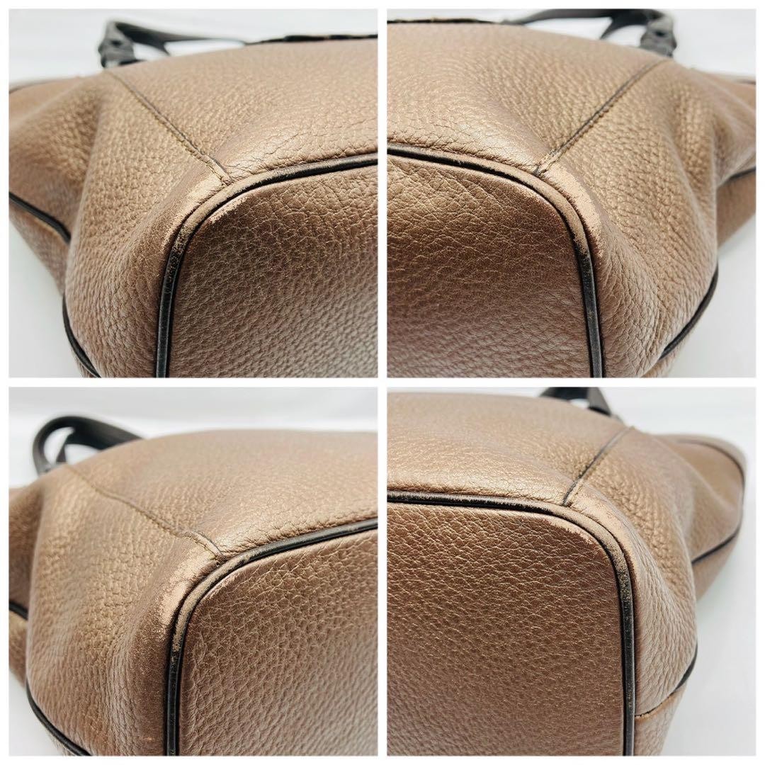 LOEWE Anagram Husta Handbag Bronze Dark Brown Leather